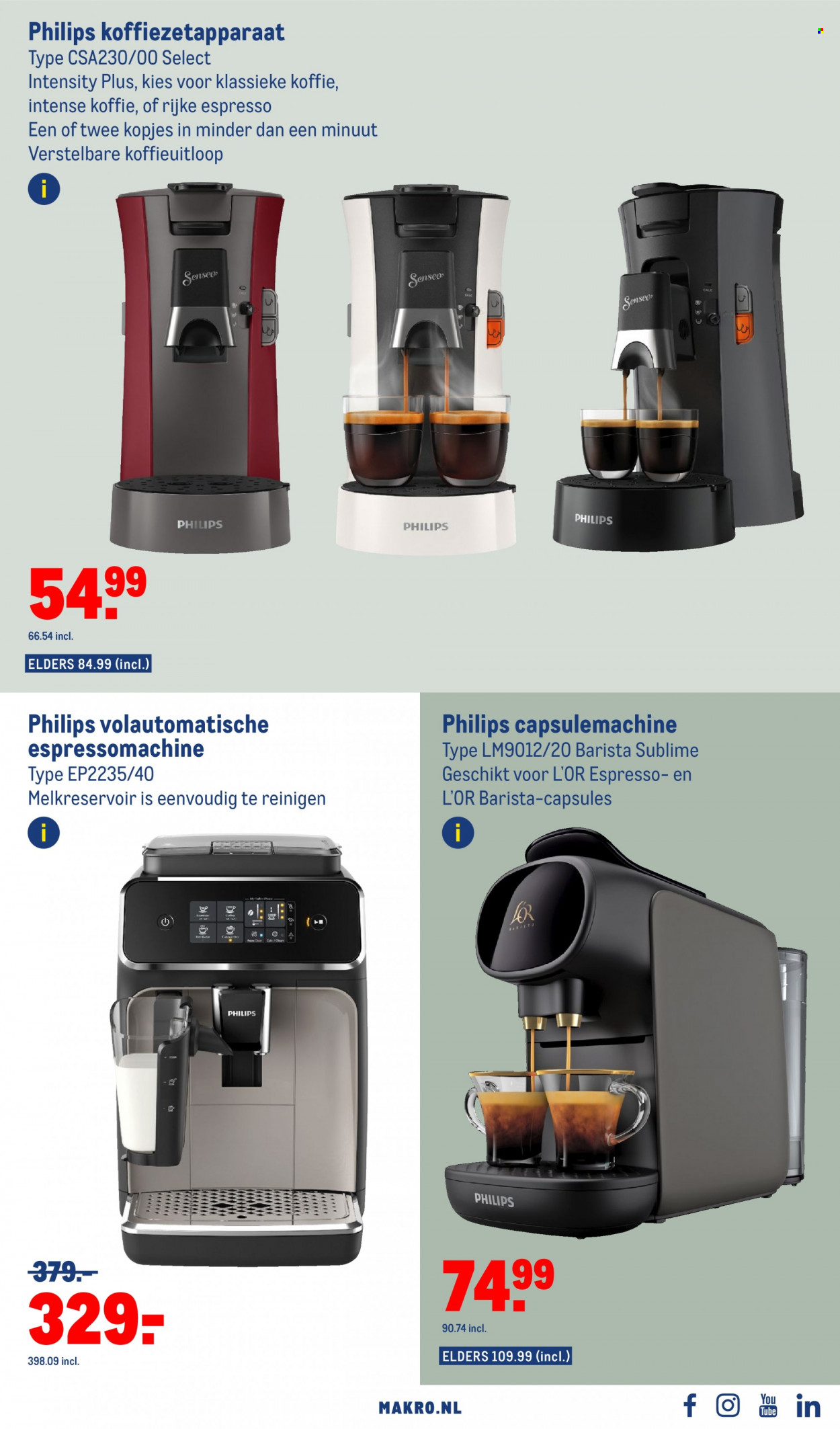 thumbnail - Makro-aanbieding - 23-11-2022 - 6-12-2022 -  producten in de aanbieding - koffie, L’or, Senseo, Philips, koffiemachine, espressomachine. Pagina 21.