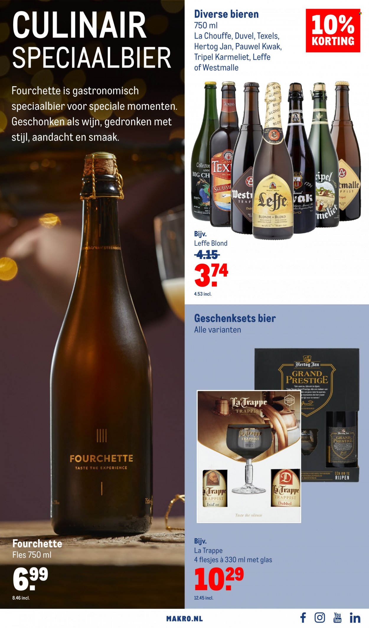thumbnail - Makro-aanbieding - 23-11-2022 - 24-12-2022 -  producten in de aanbieding - Leffe, Duvel, Hertog Jan, bier, wijn, glazen. Pagina 37.