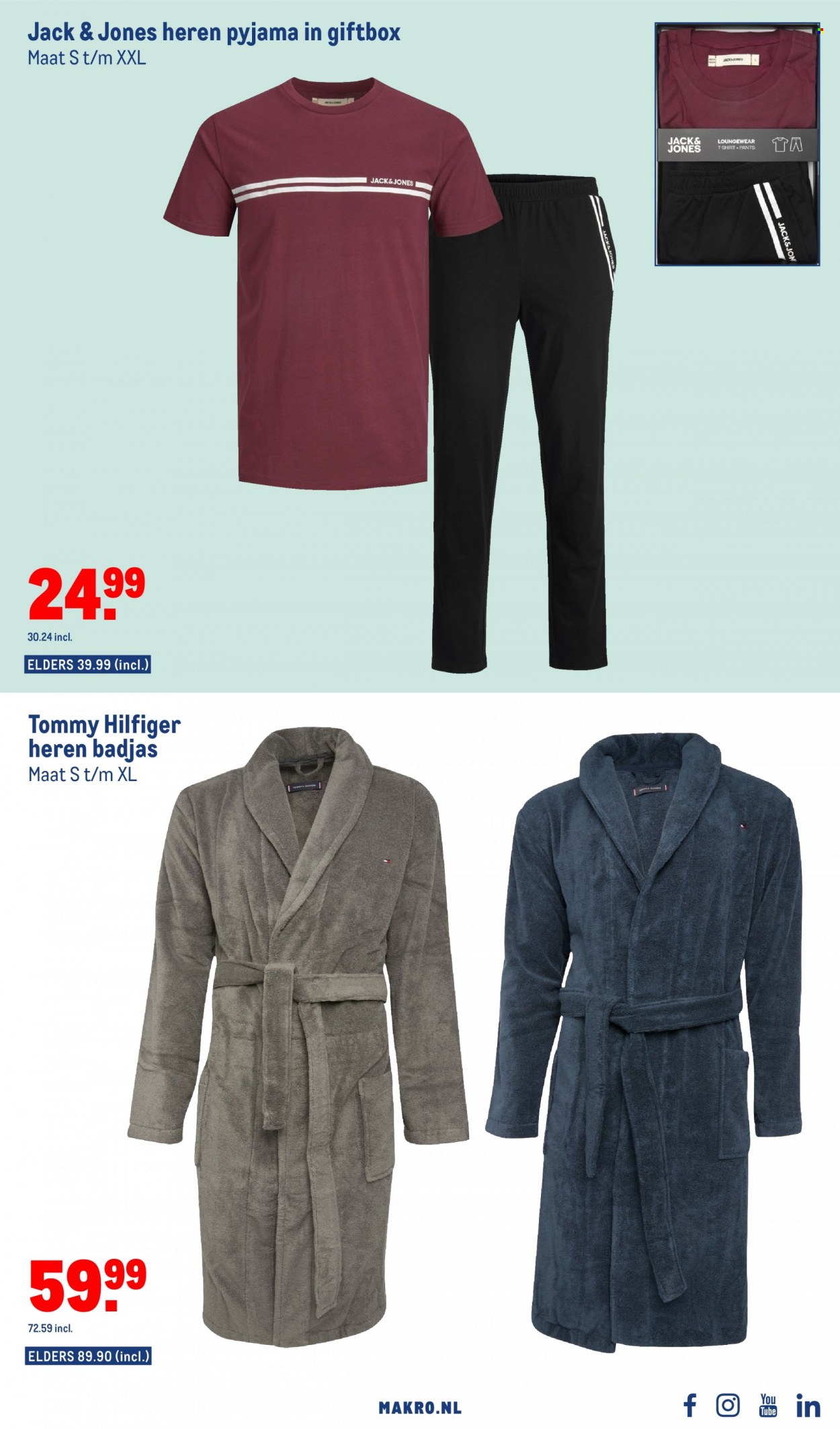 thumbnail - Makro-aanbieding - 23-11-2022 - 24-12-2022 -  producten in de aanbieding - Tommy Hilfiger, pyjama. Pagina 55.