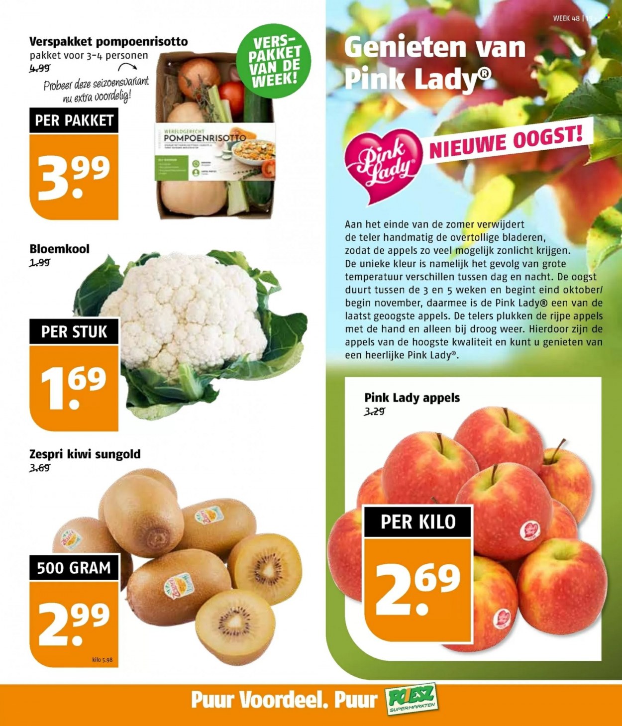 thumbnail - Poiesz-aanbieding - 28-11-2022 - 4-12-2022 -  producten in de aanbieding - bloemkool, appels, kiwi. Pagina 15.