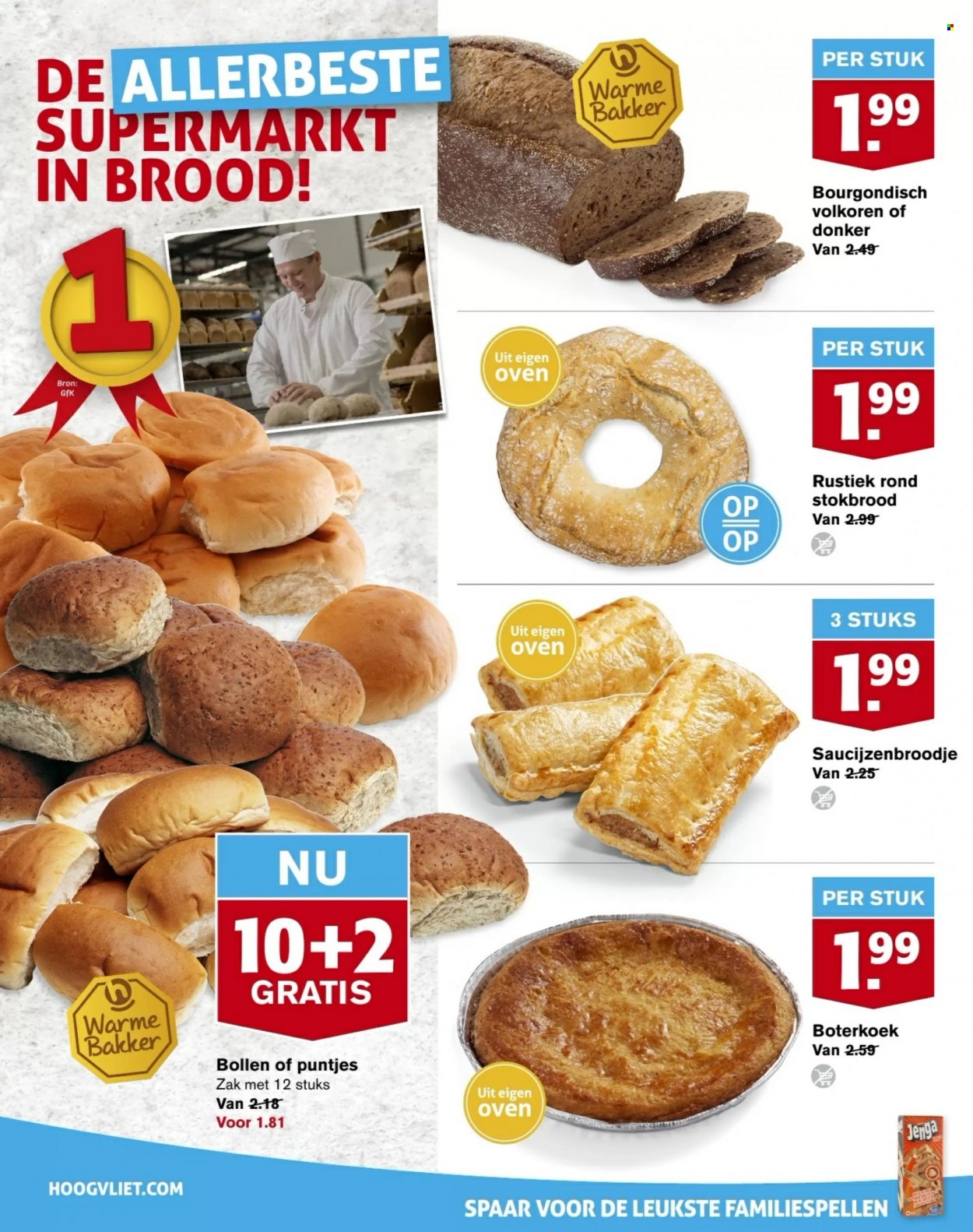 thumbnail - Hoogvliet-aanbieding - 30-11-2022 - 6-12-2022 -  producten in de aanbieding - stokbrood, brood. Pagina 10.