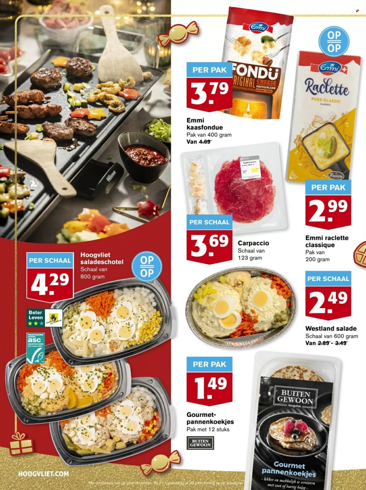 thumbnail - Hoogvliet-aanbieding - 30-11-2022 - 6-12-2022 -  producten in de aanbieding - carpaccio, saladeschotel. Pagina 14.