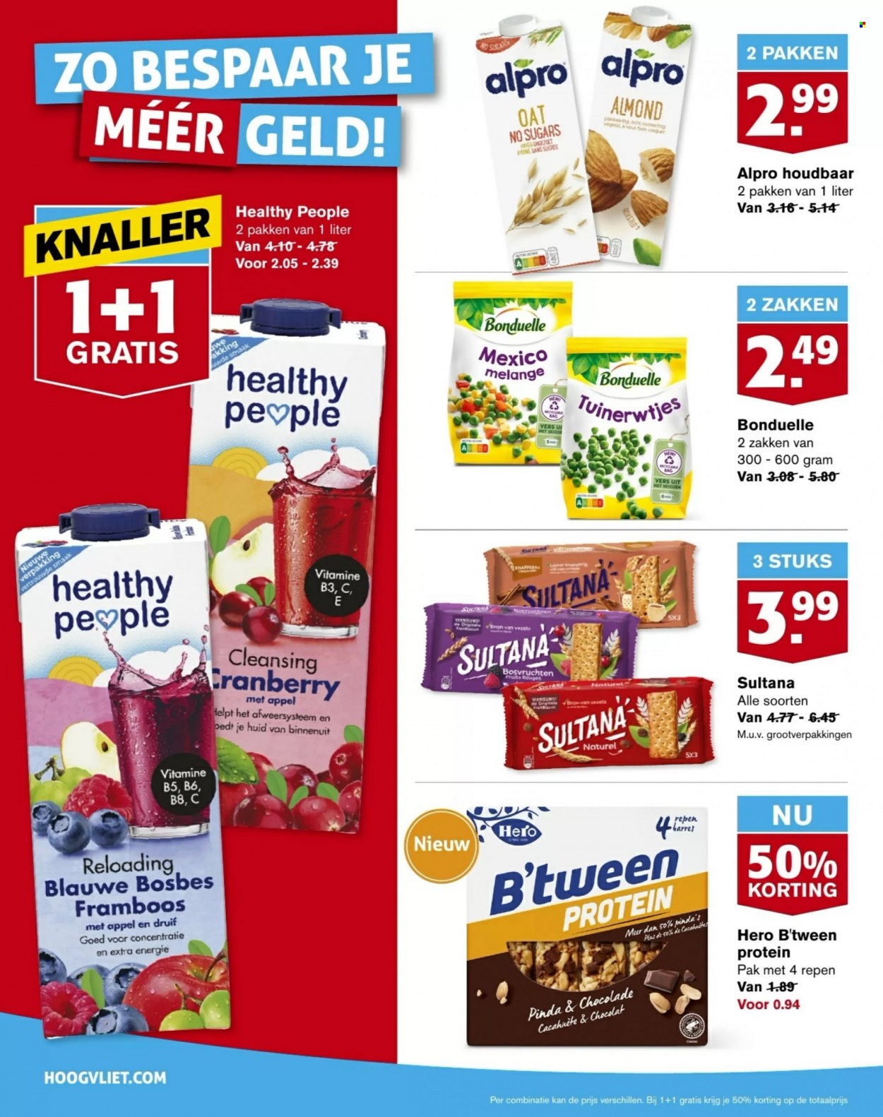 thumbnail - Hoogvliet-aanbieding - 30-11-2022 - 6-12-2022 -  producten in de aanbieding - Bonduelle, chocolade, pinda's. Pagina 22.