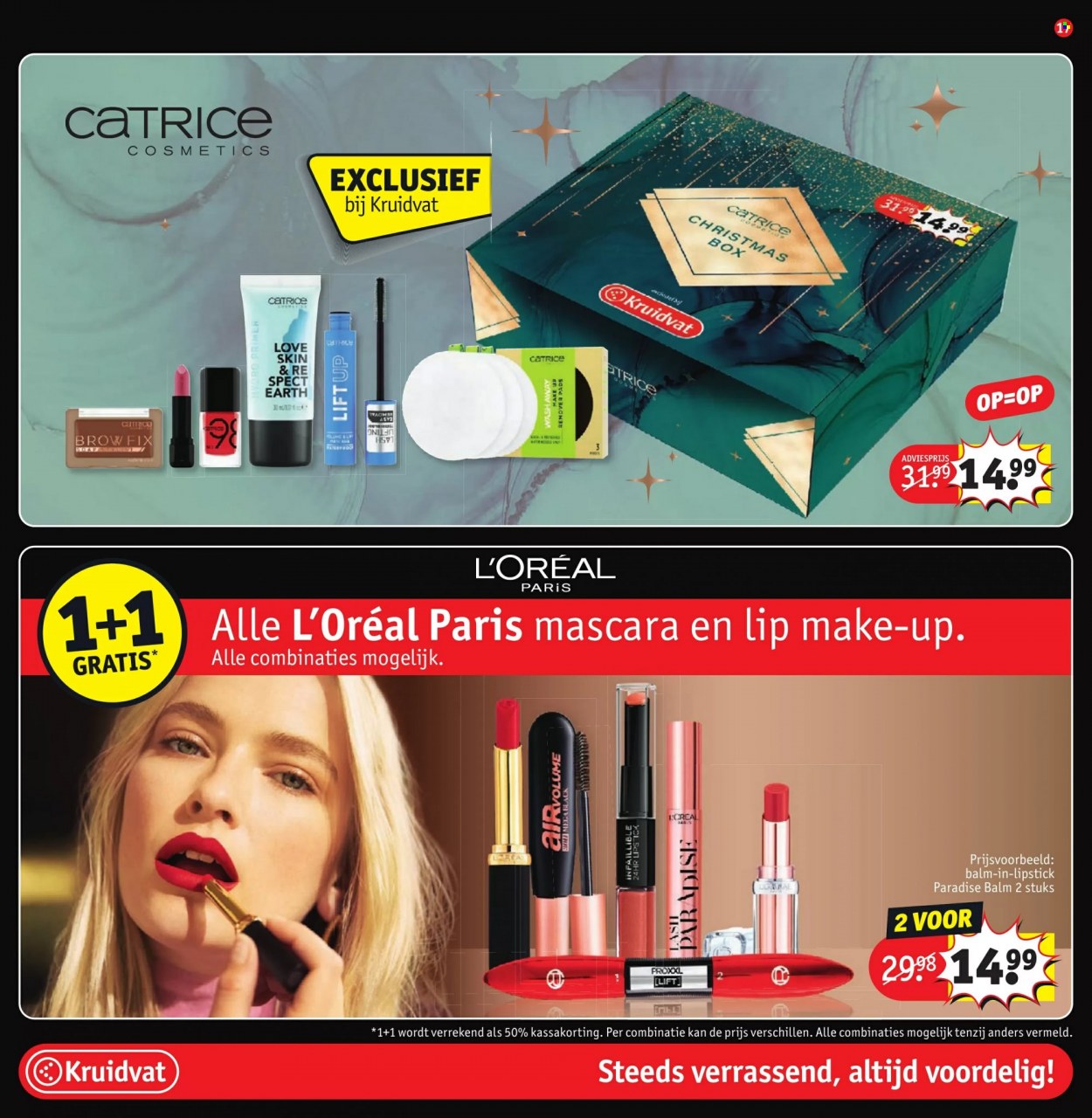 thumbnail - Kruidvat-aanbieding - 29-11-2022 - 11-12-2022 -  producten in de aanbieding - L’oréal, lippenstift, mascara, make-up. Pagina 17.