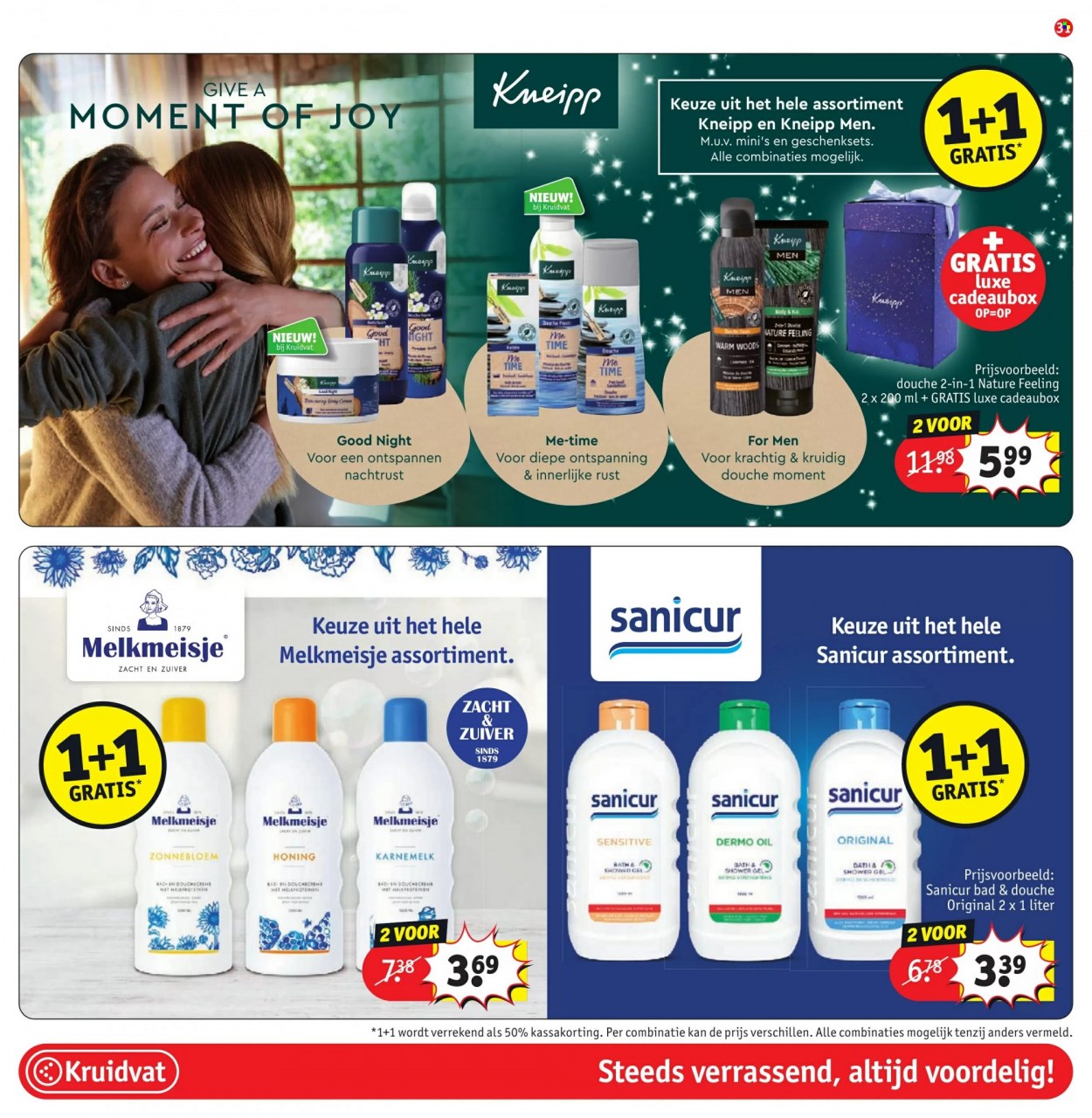 thumbnail - Kruidvat-aanbieding - 29-11-2022 - 11-12-2022 -  producten in de aanbieding - karnemelk, Kneipp, shower, showergel. Pagina 31.