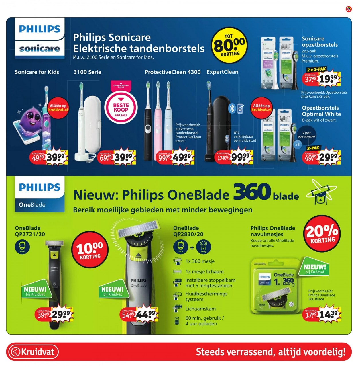 thumbnail - Kruidvat-aanbieding - 29-11-2022 - 11-12-2022 -  producten in de aanbieding - tandenborstel, navulmesjes, Philips, Sonicare, opzetborstels, elektrische tandenborstel. Pagina 37.