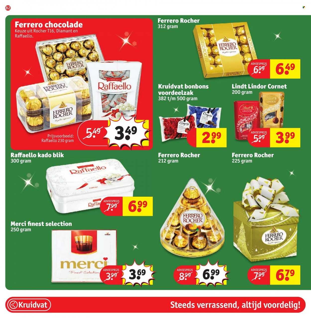 thumbnail - Kruidvat-aanbieding - 29-11-2022 - 11-12-2022 -  producten in de aanbieding - chocolade, Raffaello, Ferrero Rocher. Pagina 82.