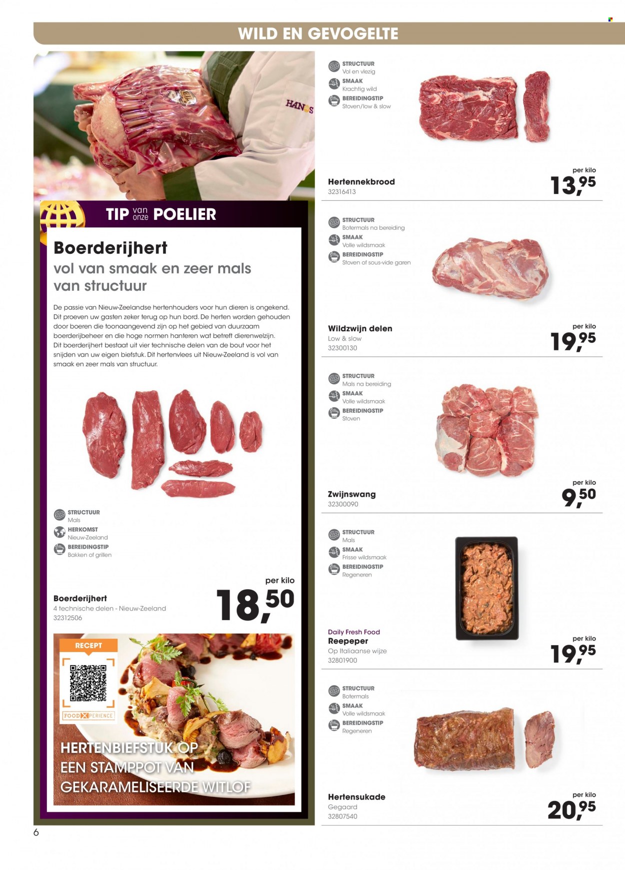 thumbnail - Hanos-aanbieding - 28-11-2022 - 11-12-2022 -  producten in de aanbieding - steak, witlof, biefstuk, hertenbiefstuk. Pagina 6.