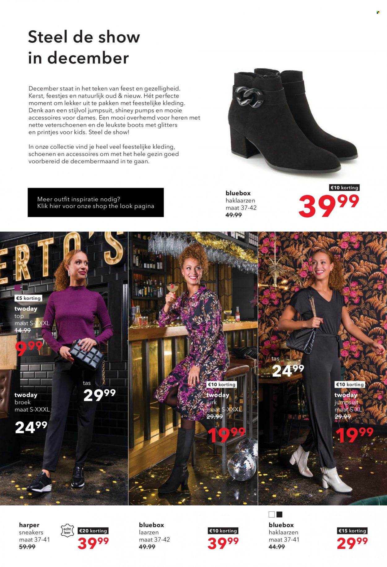 thumbnail - Scapino-aanbieding - 28-11-2022 - 11-12-2022 -  producten in de aanbieding - laarzen, pumps, sneakers, veterschoenen, jumpsuit, broek, jurk, top, tas. Pagina 2.