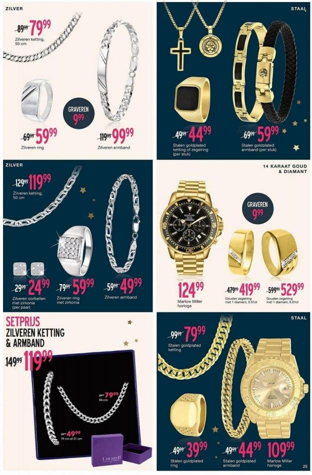 thumbnail - Lucardi-aanbieding - 6-12-2022 - 1-1-2023 -  producten in de aanbieding - armband, horloge, ketting, ring, oorbellen. Pagina 25.