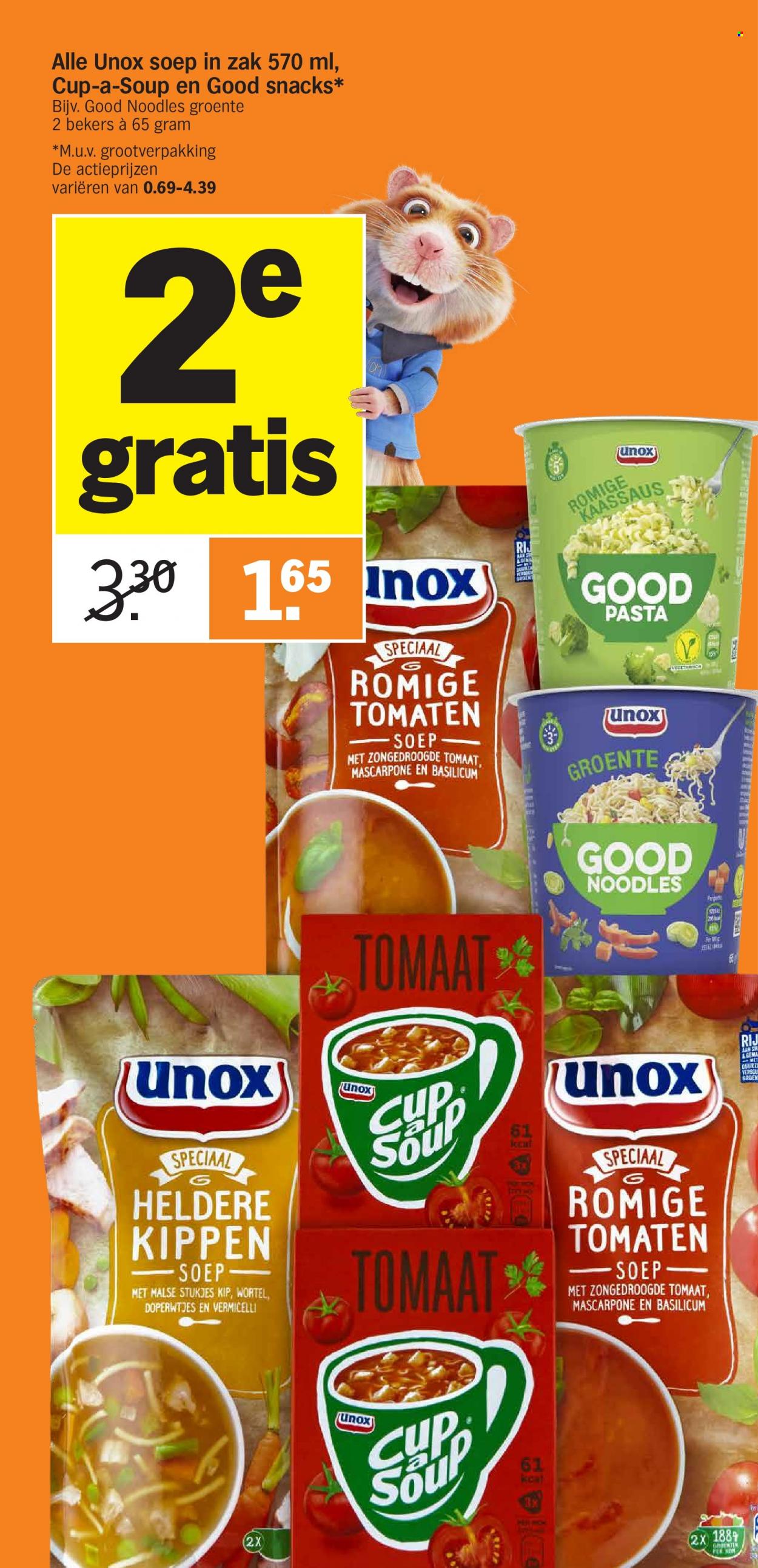 thumbnail - Albert Heijn-aanbieding - 5-12-2022 - 11-12-2022 -  producten in de aanbieding - cup-a-soup, soep, Mascarpone, zongedroogde tomaat, pasta, Vermicelli. Pagina 6.