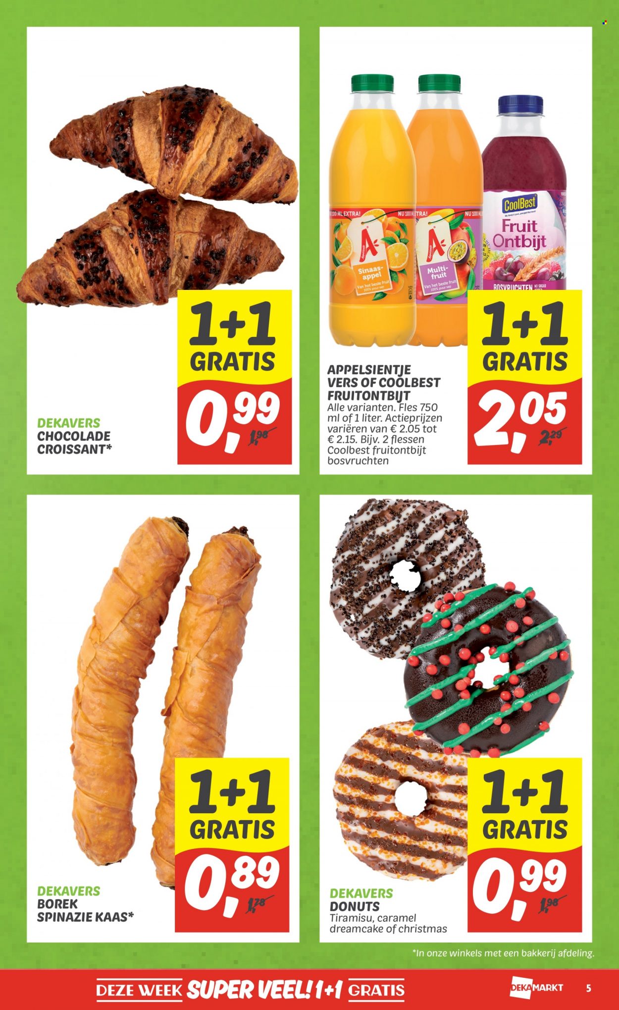 thumbnail - DekaMarkt-aanbieding - 4-12-2022 - 10-12-2022 -  producten in de aanbieding - börek, croissant, kaas, chocolade, appelsientje. Pagina 5.