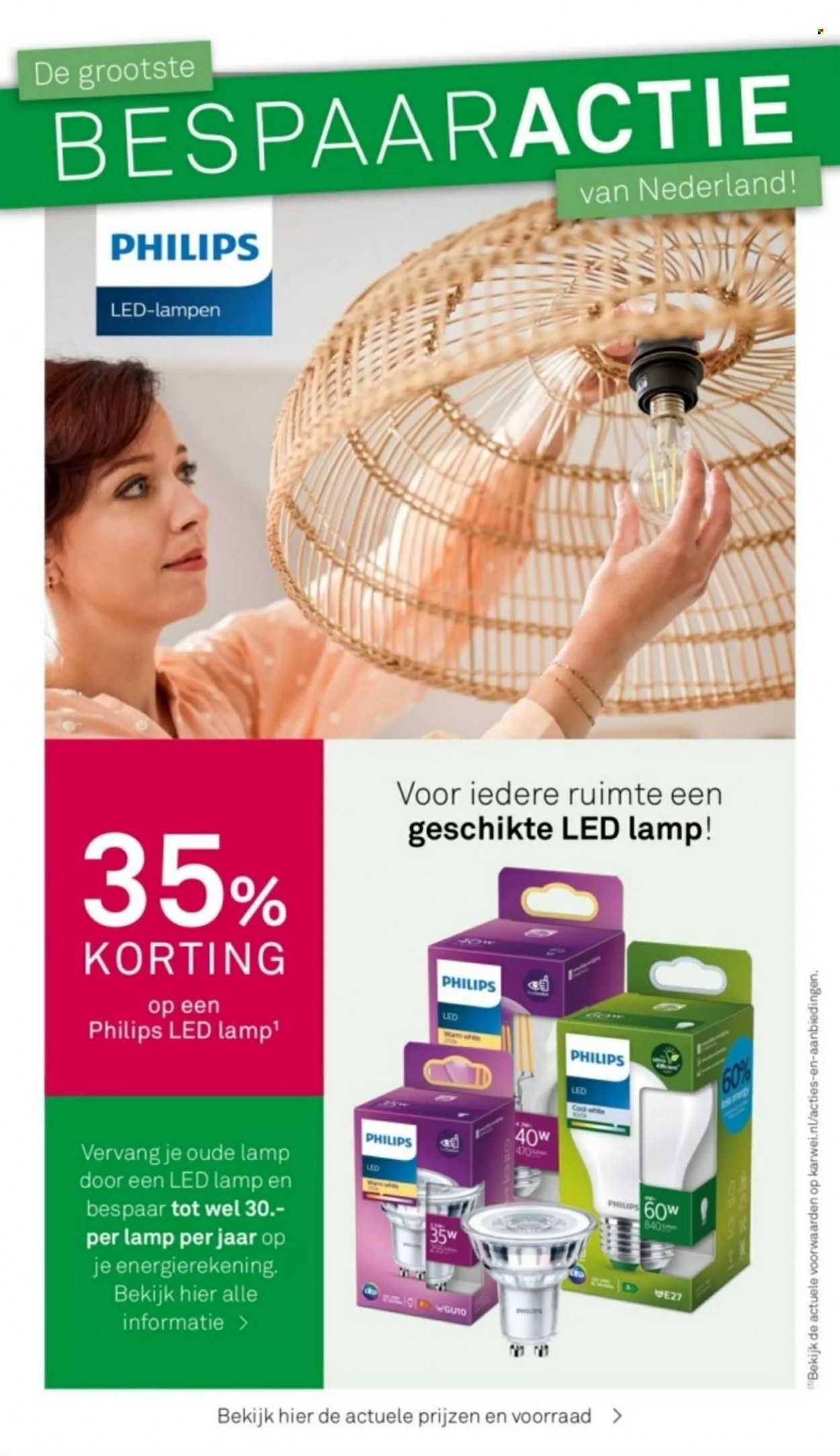 thumbnail - Karwei-aanbieding - 5-12-2022 - 11-12-2022 -  producten in de aanbieding - led lamp, lamp, Philips. Pagina 15.