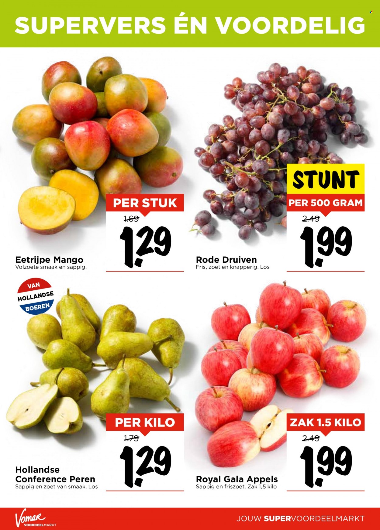 thumbnail - Vomar-aanbieding - 4-12-2022 - 10-12-2022 -  producten in de aanbieding - appels, druiven, mango. Pagina 7.
