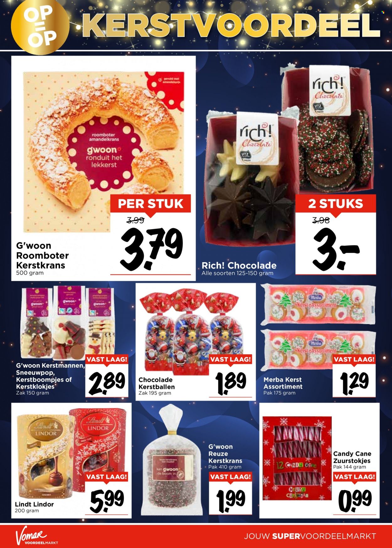 thumbnail - Vomar-aanbieding - 4-12-2022 - 10-12-2022 -  producten in de aanbieding - roomboter, chocolade, kerstball. Pagina 22.