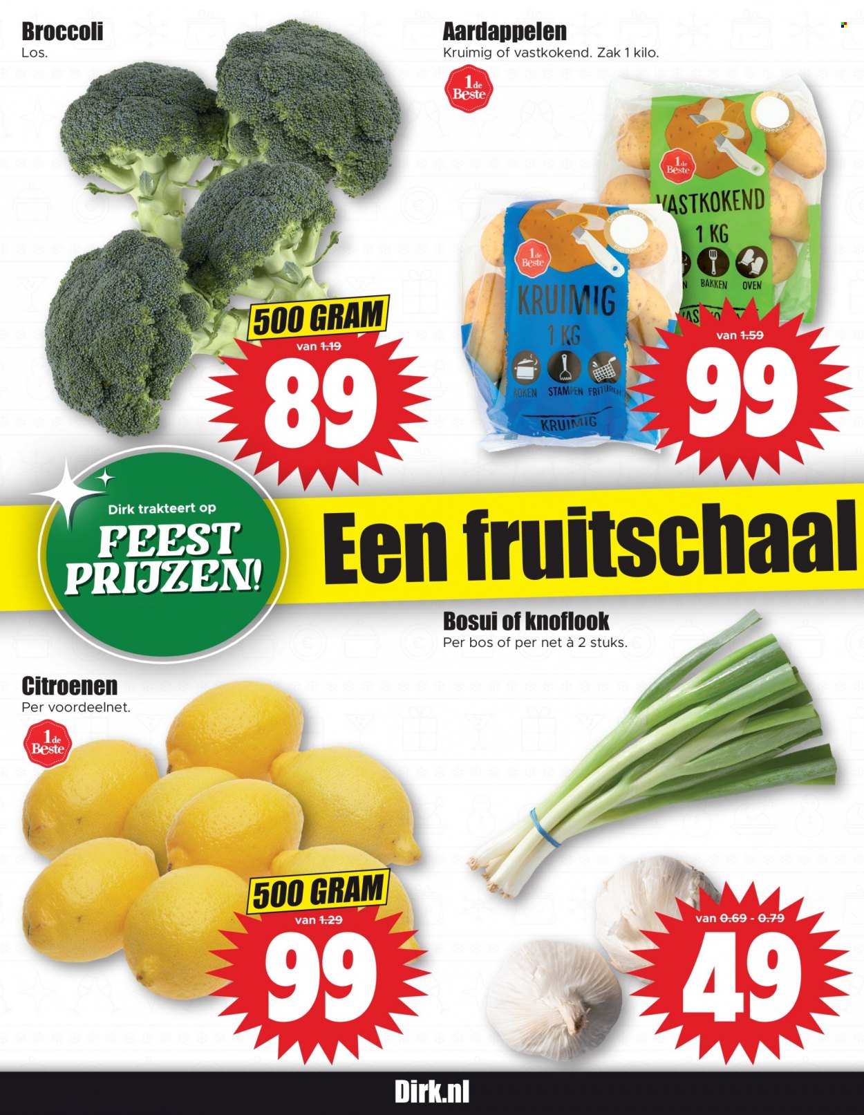 thumbnail - Dirk-aanbieding - 7-12-2022 - 13-12-2022 -  producten in de aanbieding - aardappelen, bosui, knoflook, broccoli. Pagina 14.