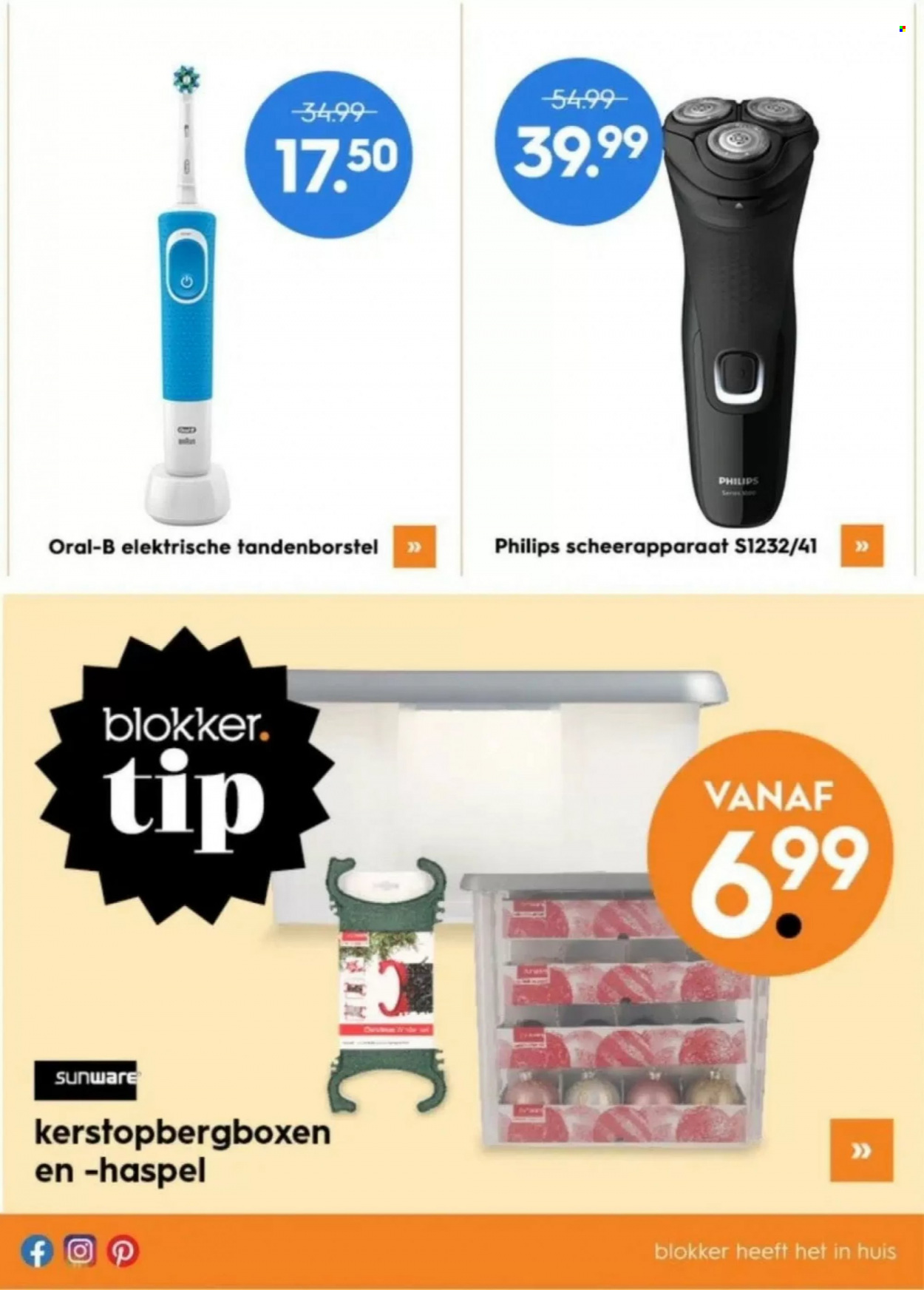 thumbnail - Blokker-aanbieding - 28-11-2022 - 11-12-2022 -  producten in de aanbieding - Oral-B, tandenborstel, Philips, elektrische tandenborstel, scheerapparaat. Pagina 18.