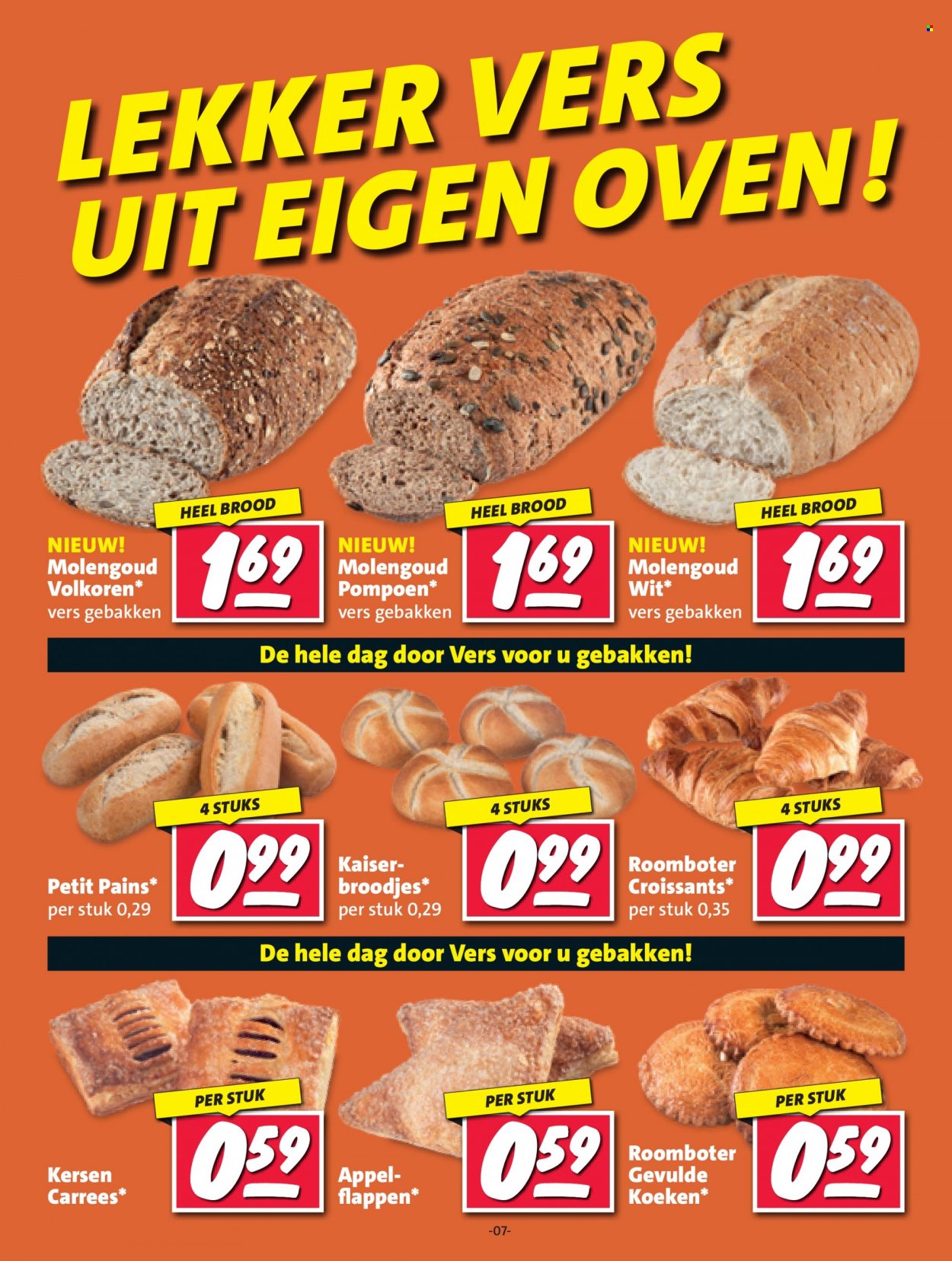 thumbnail - Nettorama-aanbieding - 5-12-2022 - 11-12-2022 -  producten in de aanbieding - kaiserbroodjes, brood, broodje, molengoud, croissant. Pagina 7.