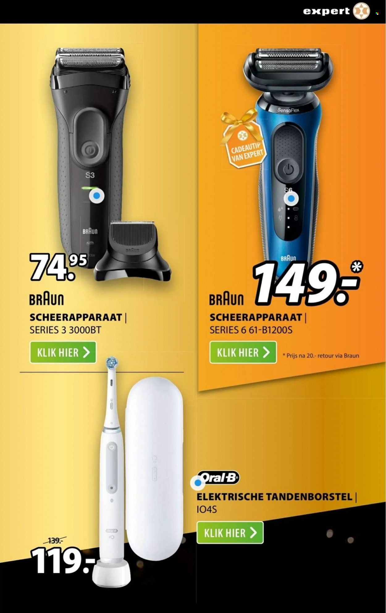 thumbnail - Expert-aanbieding - 5-12-2022 - 11-12-2022 -  producten in de aanbieding - Braun, Oral-B, elektrische tandenborstel, scheerapparaat. Pagina 7.