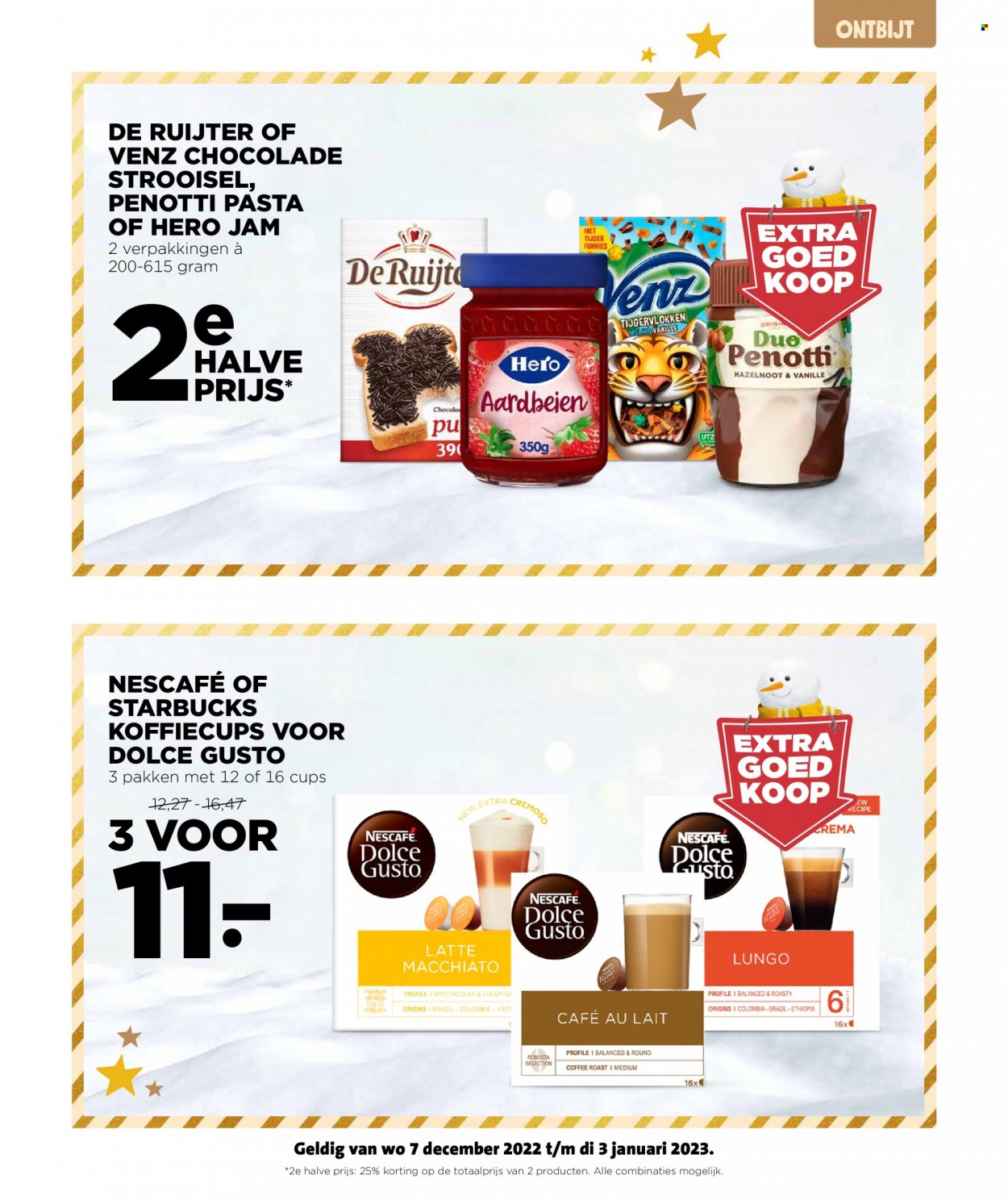 thumbnail - Jumbo-aanbieding - 7-12-2022 - 3-1-2023 -  producten in de aanbieding - melk, chocolade, pasta, Dolce Gusto, Nescafé. Pagina 27.