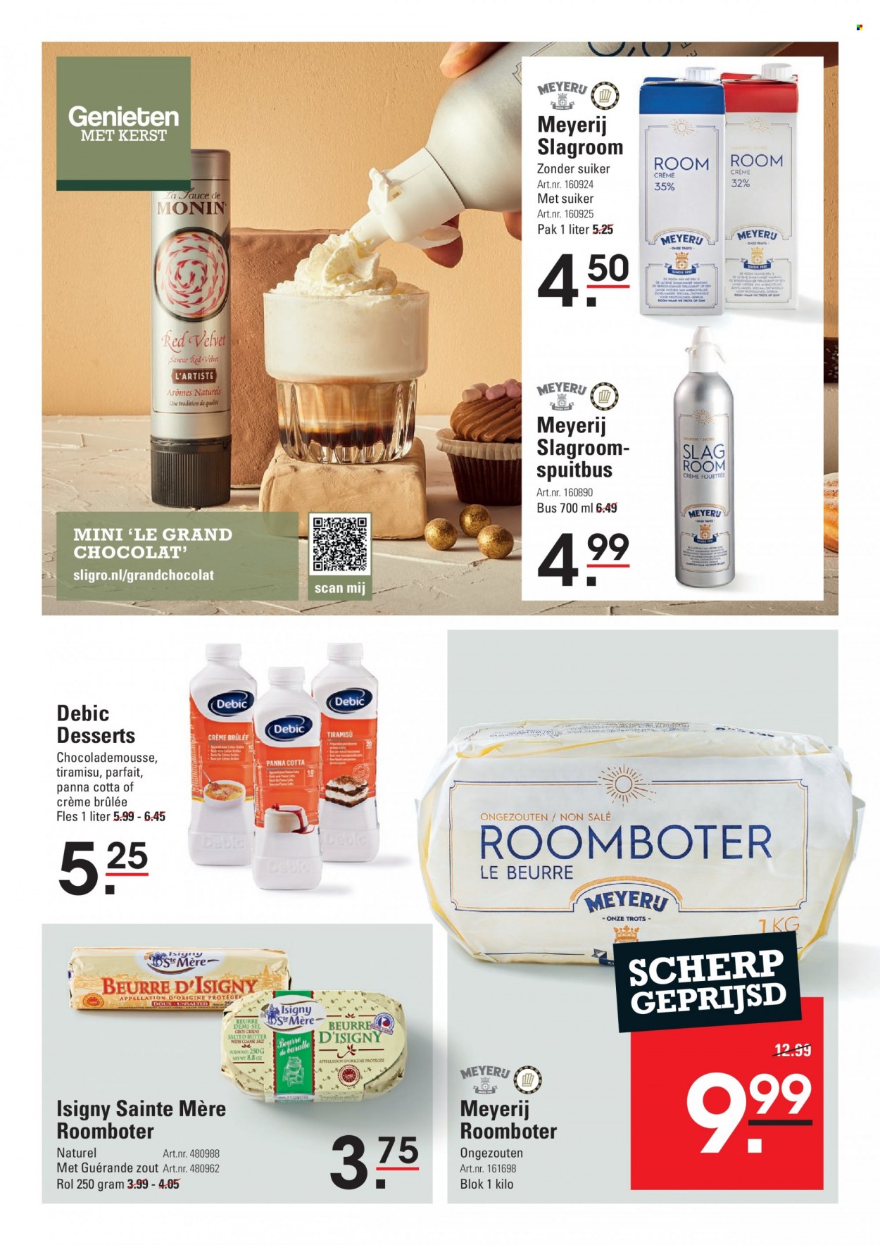thumbnail - Sligro-aanbieding - 8-12-2022 - 31-12-2022 -  producten in de aanbieding - crème brûlée, panna cotta, roomboter, room, slagroom. Pagina 42.