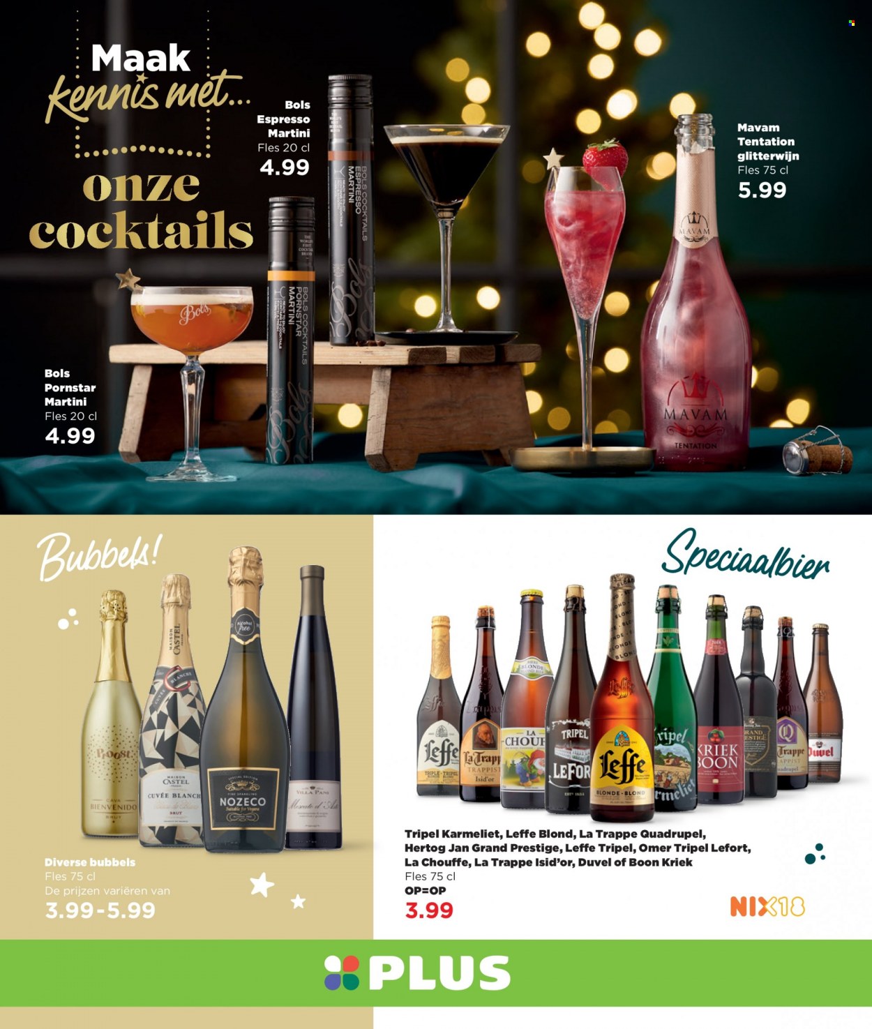 thumbnail - Plus-aanbieding -  producten in de aanbieding - Leffe, Duvel, Hertog Jan, bier, Cava, Bols. Pagina 92.