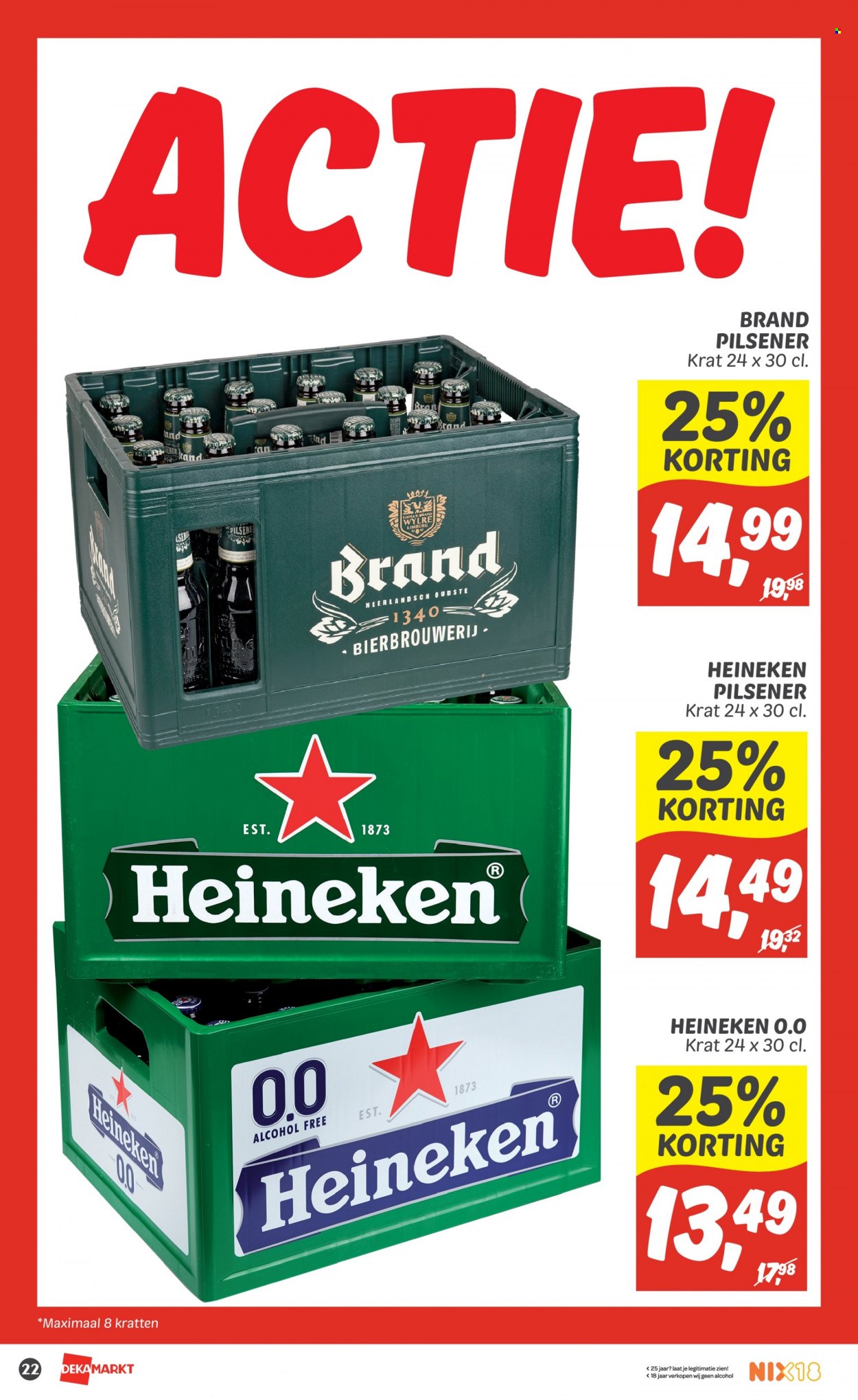 thumbnail - DekaMarkt-aanbieding - 29-1-2023 - 4-2-2023 -  producten in de aanbieding - pilsener, Heineken, bier, Fa. Pagina 24.