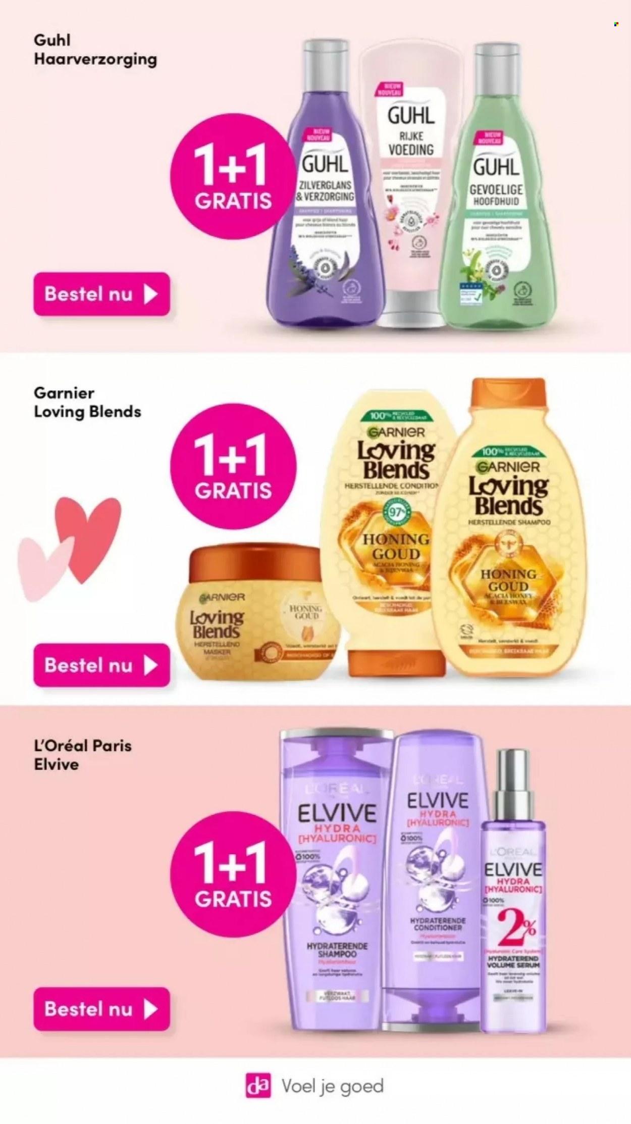 thumbnail - Da-aanbieding - 30-1-2023 - 12-2-2023 -  producten in de aanbieding - L’oréal, Garnier, shampoo, Elvive, conditioner. Pagina 13.