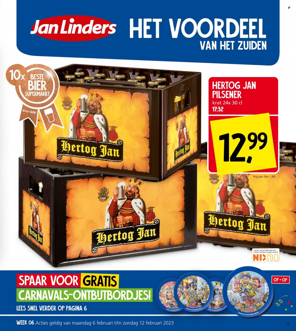 thumbnail - Jan Linders-aanbieding - 6-2-2023 - 12-2-2023 -  producten in de aanbieding - pilsener, Hertog Jan, bier. Pagina 1.