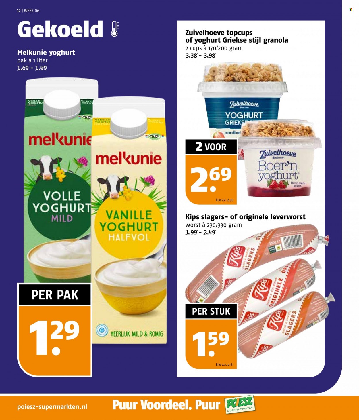 thumbnail - Poiesz-aanbieding - 6-2-2023 - 12-2-2023 -  producten in de aanbieding - volle yoghurt, yoghurt, granola. Pagina 12.