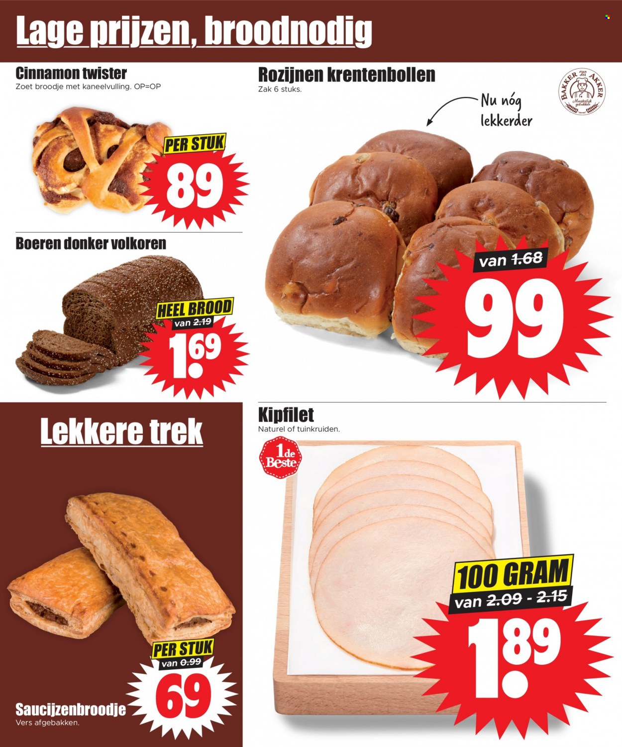 thumbnail - Dirk-aanbieding - 22-3-2023 - 28-3-2023 -  producten in de aanbieding - brood, broodje, kipfilet, rozijnen. Pagina 6.