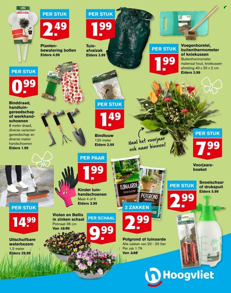 thumbnail - Hoogvliet-aanbieding - 22-3-2023 - 28-3-2023 -  producten in de aanbieding - gin, handschoenen, potgrond, planten. Pagina 13.