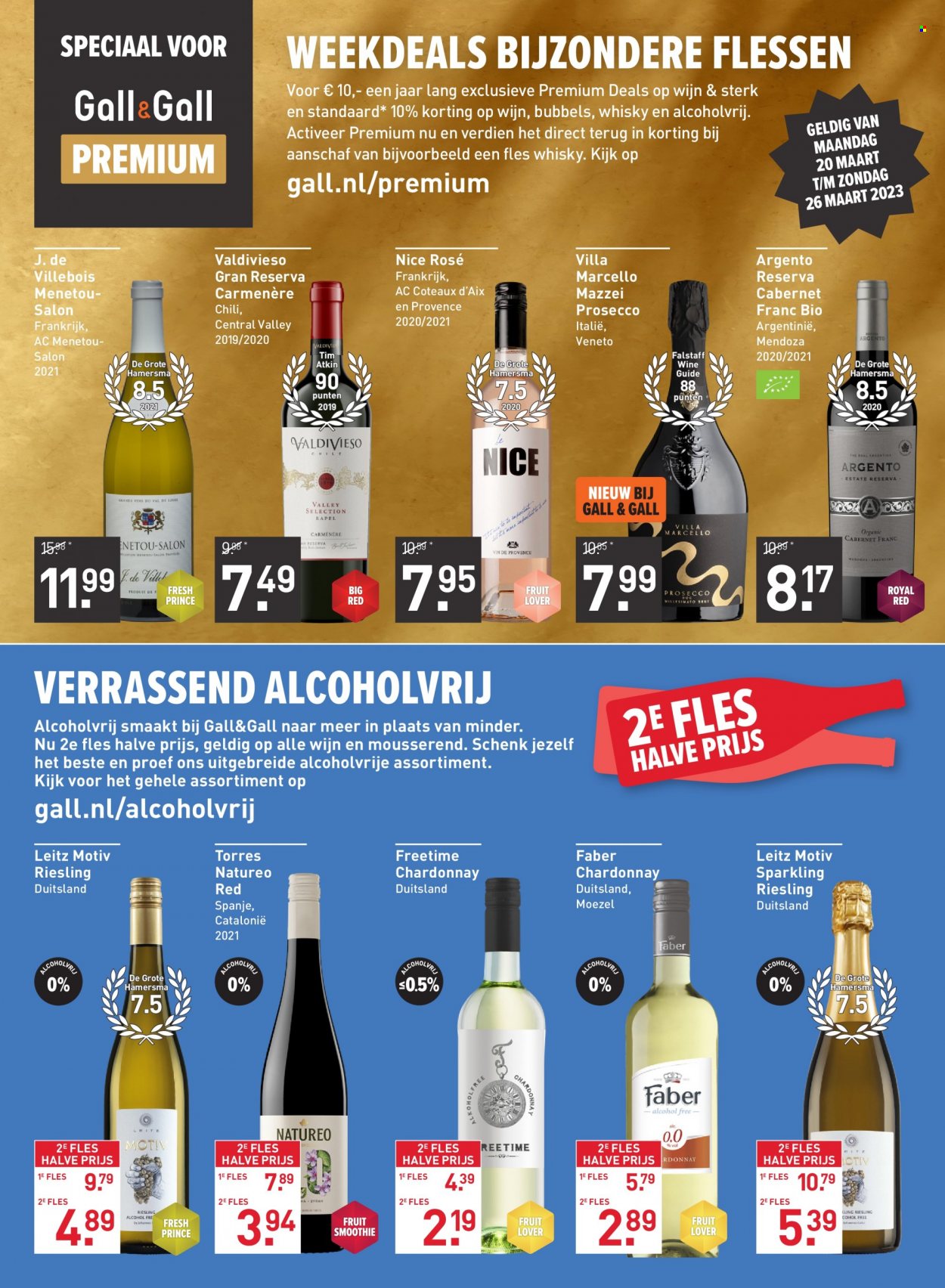 thumbnail - Gall & Gall-aanbieding - 20-3-2023 - 2-4-2023 -  producten in de aanbieding - Carmenère, Chardonnay, prosecco, riesling, wijn, Frankrijk, whisky. Pagina 4.