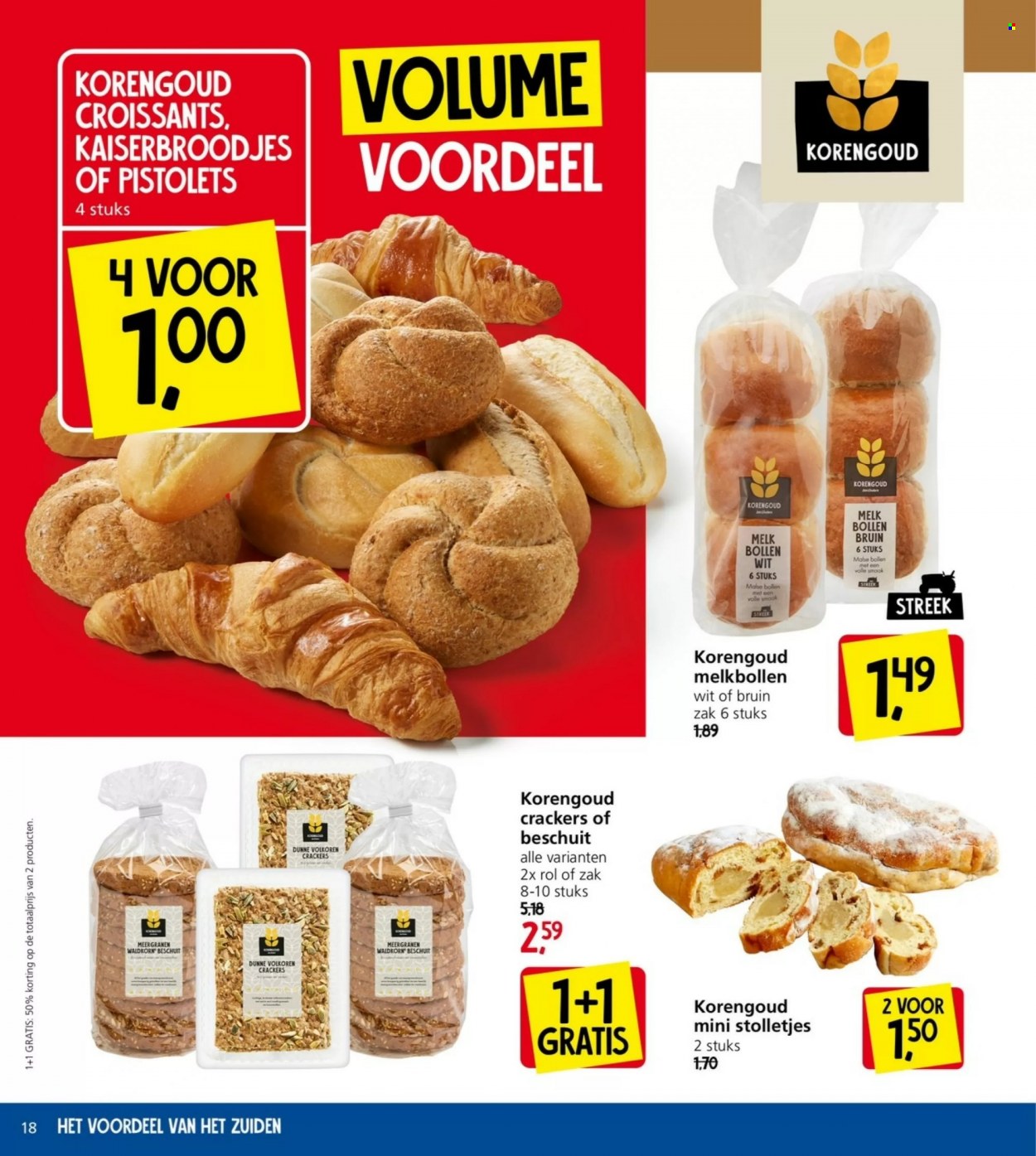 thumbnail - Jan Linders-aanbieding - 27-3-2023 - 2-4-2023 -  producten in de aanbieding - kaiserbroodjes, croissant, melk, crackers. Pagina 18.