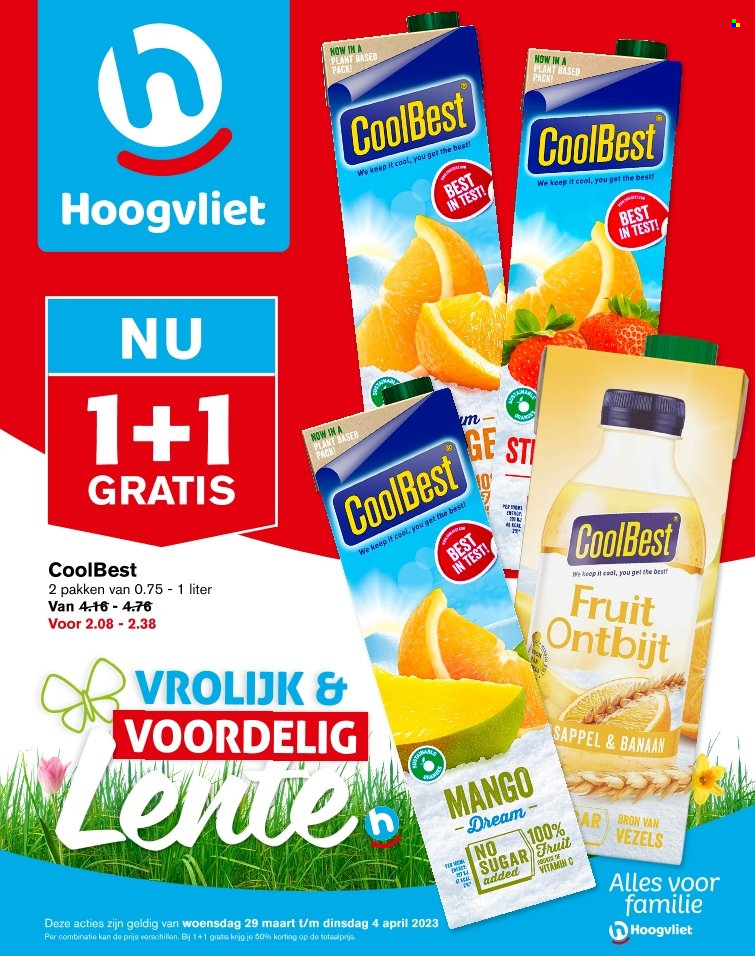 thumbnail - Hoogvliet-aanbieding - 29-3-2023 - 4-4-2023 -  producten in de aanbieding - banaan, mango. Pagina 1.