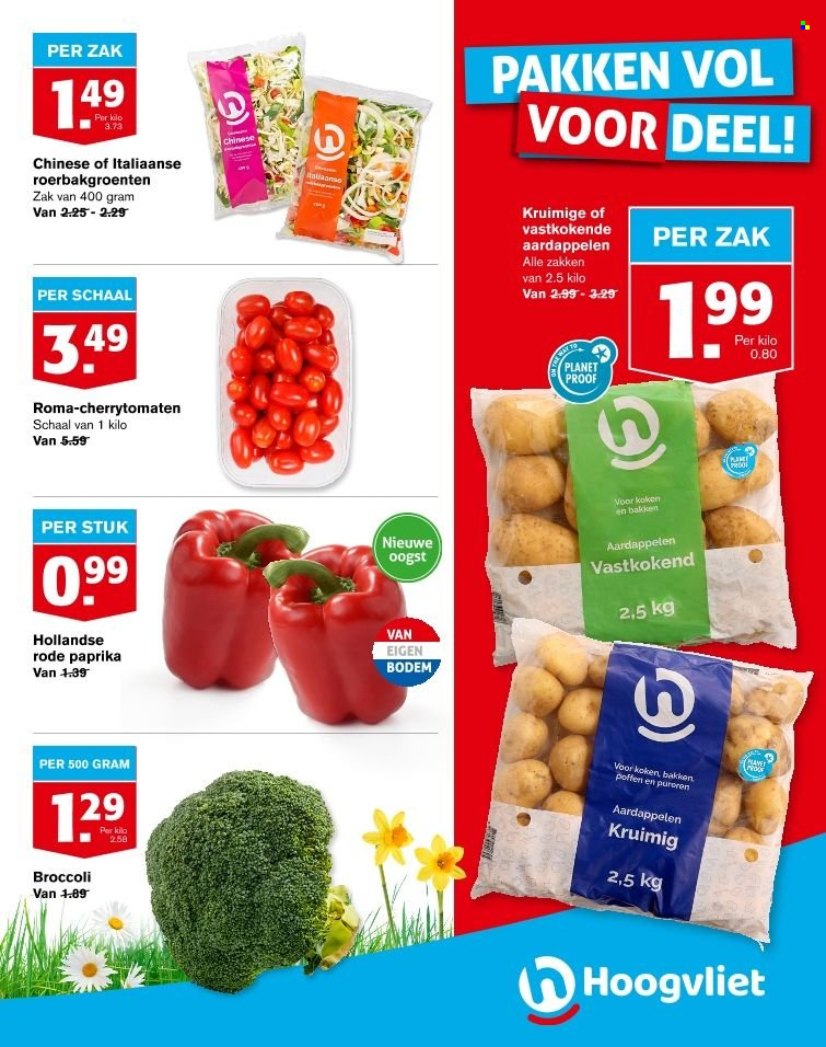 thumbnail - Hoogvliet-aanbieding - 29-3-2023 - 4-4-2023 -  producten in de aanbieding - aardappelen, cherrytomaten, tomaten, broccoli. Pagina 3.