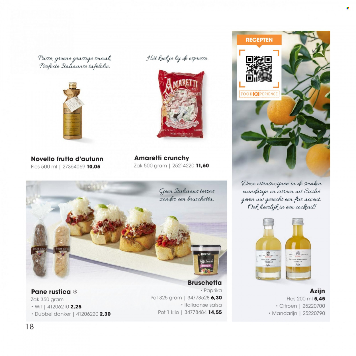 thumbnail - Hanos-aanbieding - 27-3-2023 - 23-4-2023 -  producten in de aanbieding - brood, Dubbel Donker, citroen, mandarijn, Amaretti, azijn, Espresso. Pagina 18.