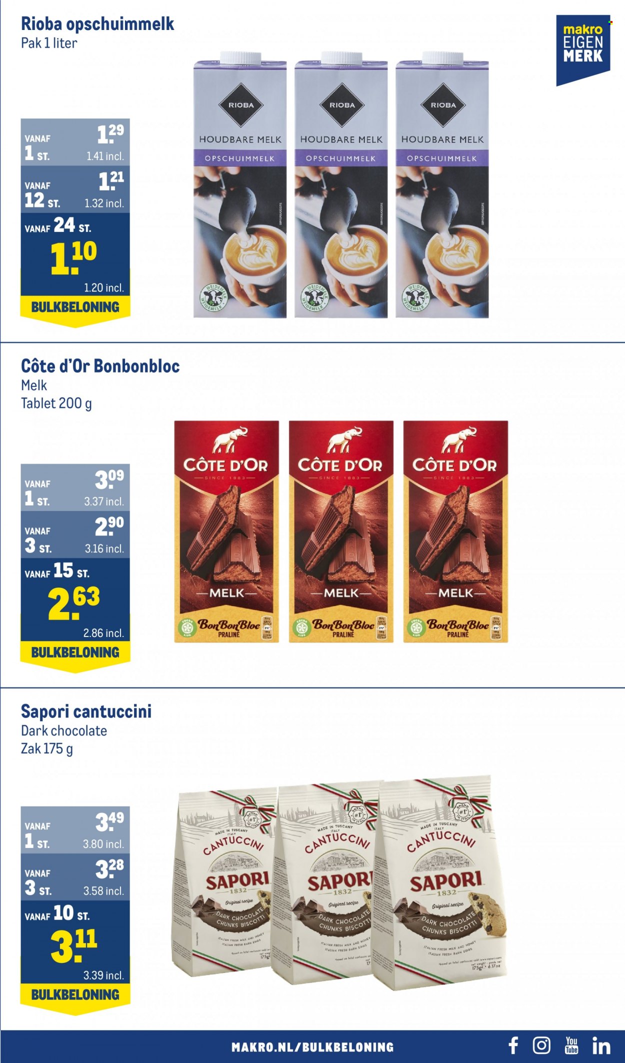thumbnail - Makro-aanbieding - 29-3-2023 - 11-4-2023 -  producten in de aanbieding - melk, biscotti. Pagina 13.