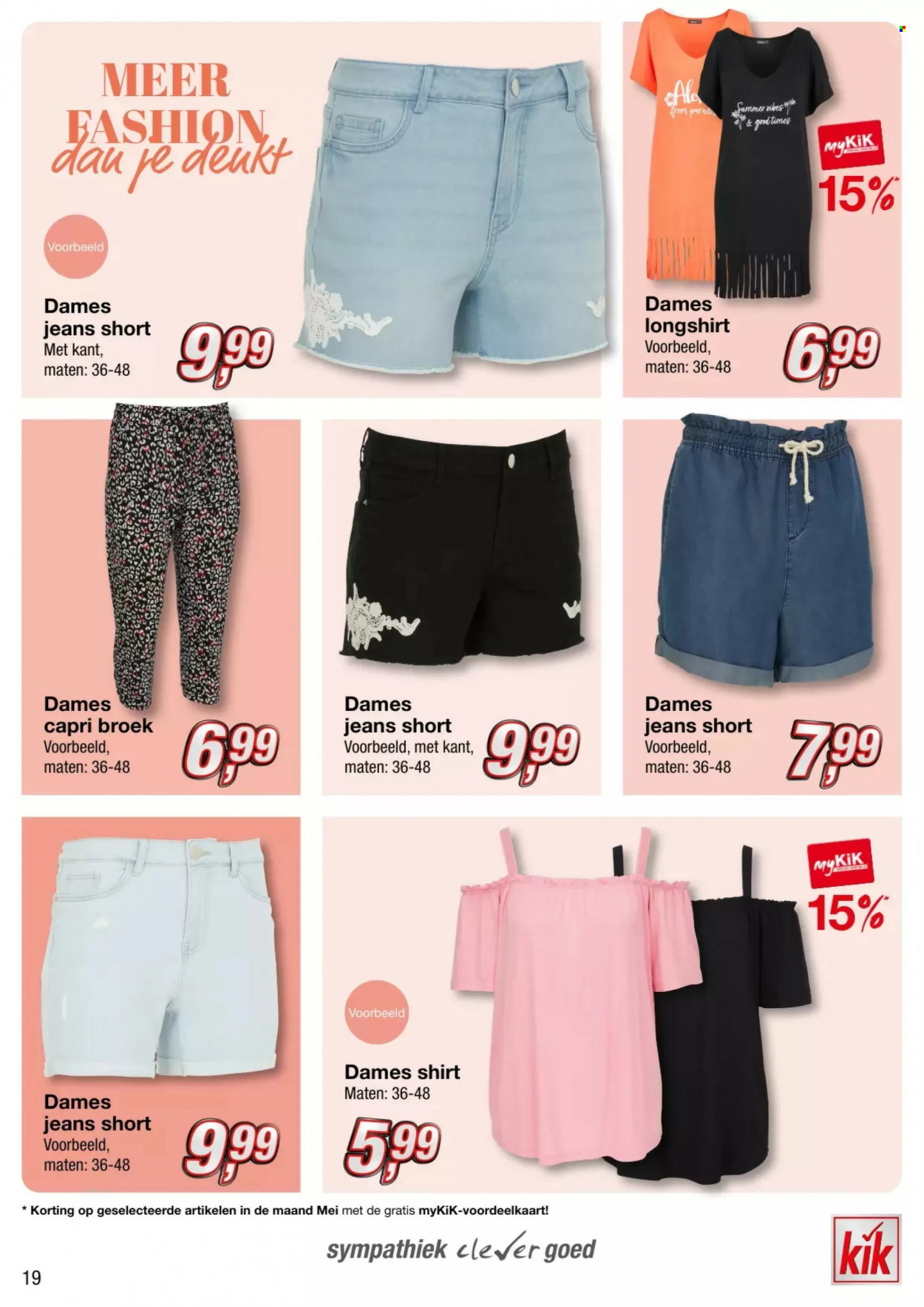 thumbnail - Kik-aanbieding -  producten in de aanbieding - jeans, short, broek, shirt. Pagina 19.