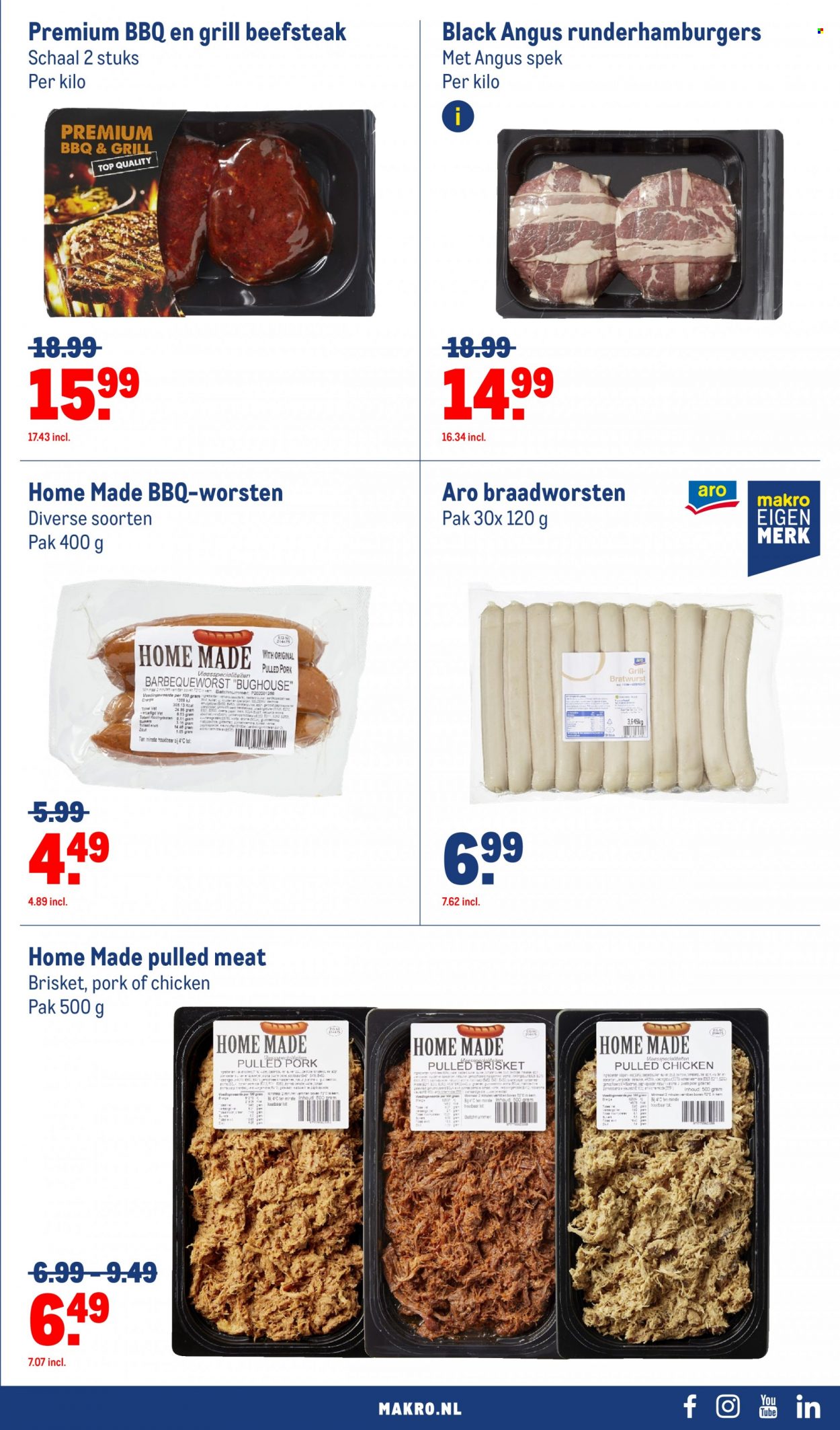 thumbnail - Makro-aanbieding - 10-5-2023 - 6-6-2023 -  producten in de aanbieding - pulled pork, pulled chicken, BBQ, pan, top, grill. Pagina 11.