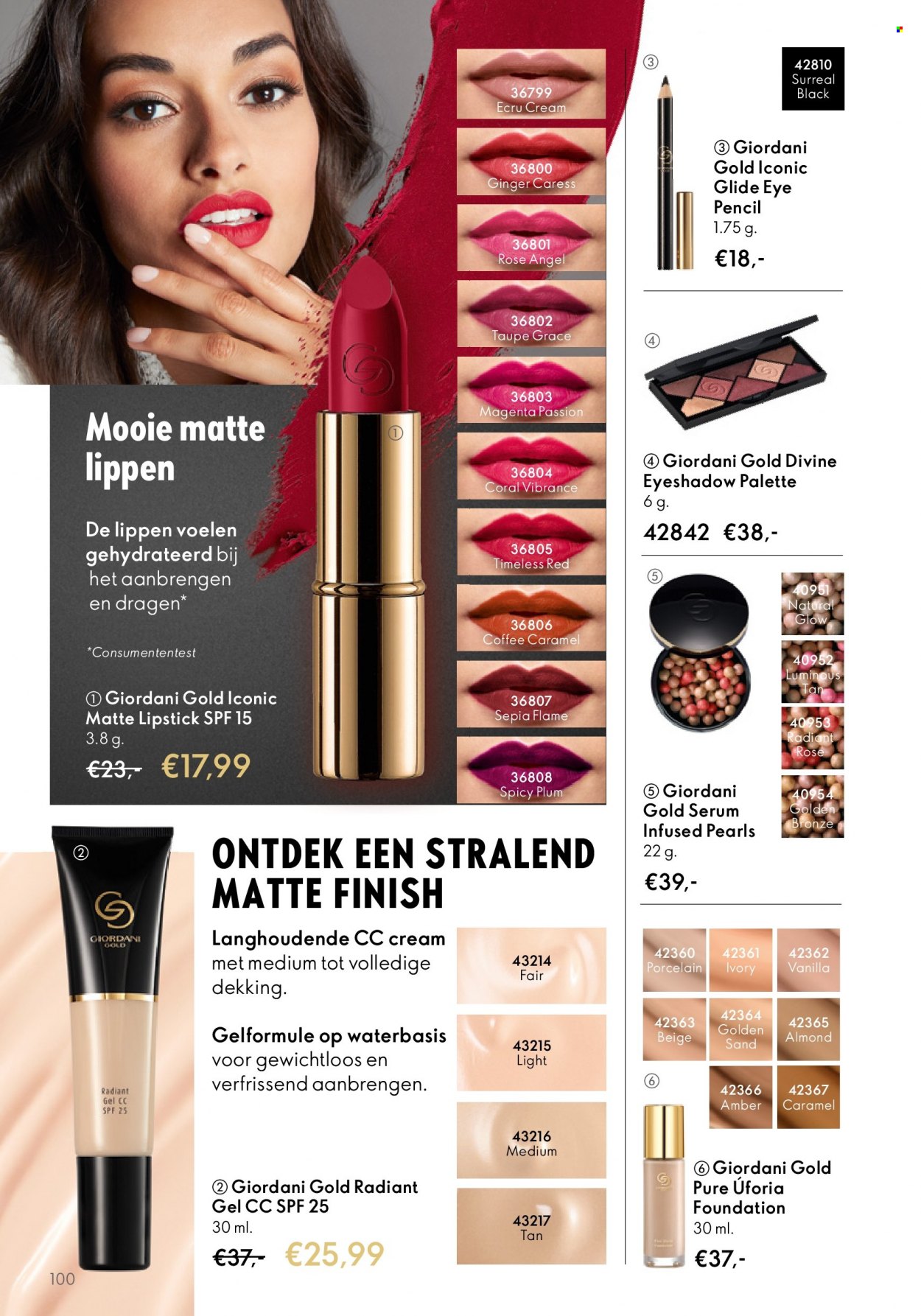thumbnail - Oriflame-aanbieding - 17-5-2023 - 6-6-2023 -  producten in de aanbieding - lippenstift, Giordani Gold, eyeshadow, eyeshadow palette, Palette. Pagina 100.