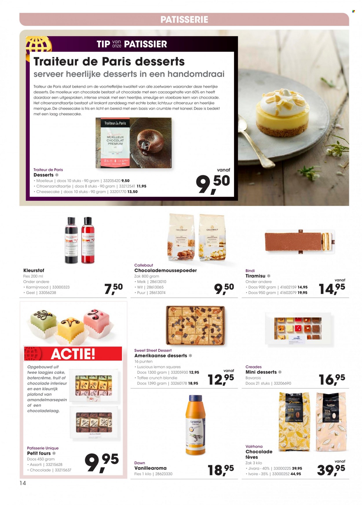 thumbnail - Hanos-aanbieding - 22-5-2023 - 4-6-2023 -  producten in de aanbieding - bavarois, meringue, petitfours, melk, kaneel. Pagina 14.