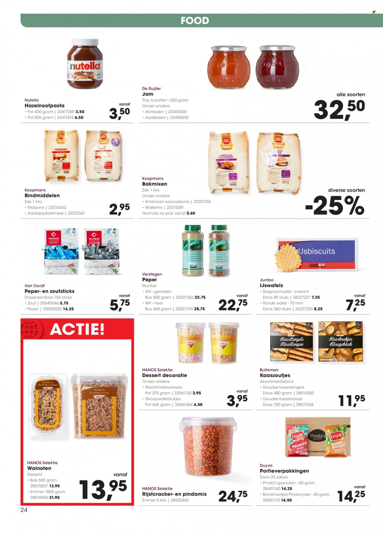 thumbnail - Hanos-aanbieding - 22-5-2023 - 4-6-2023 -  producten in de aanbieding - maïzena, aardbeien, abrikozen, Nutella, pinda's, walnoten. Pagina 24.