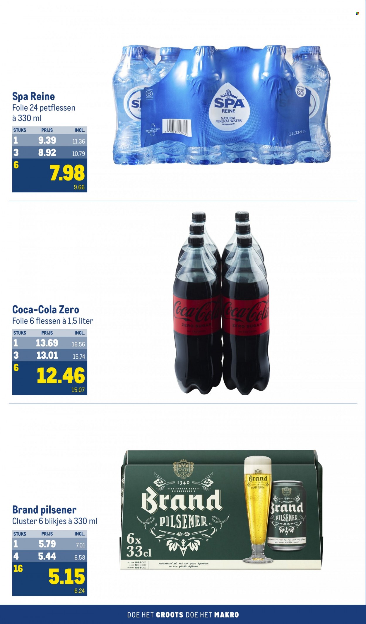 thumbnail - Makro-aanbieding - 24-5-2023 - 6-6-2023 -  producten in de aanbieding - pilsener, bier, Coca-Cola, mineraalwater, Spa, top. Pagina 44.