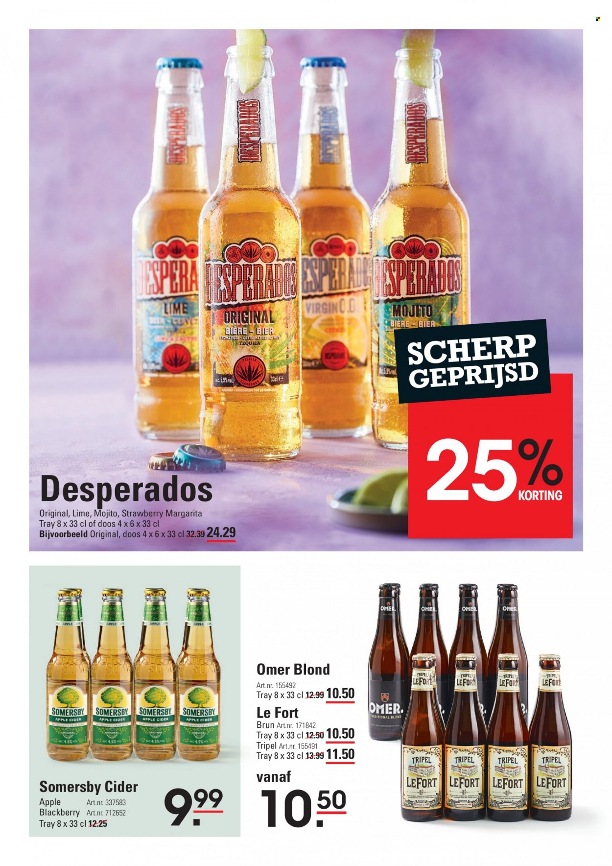thumbnail - Sligro-aanbieding - 25-5-2023 - 12-6-2023 -  producten in de aanbieding - bier, Desperados, appelcider, cider. Pagina 22.
