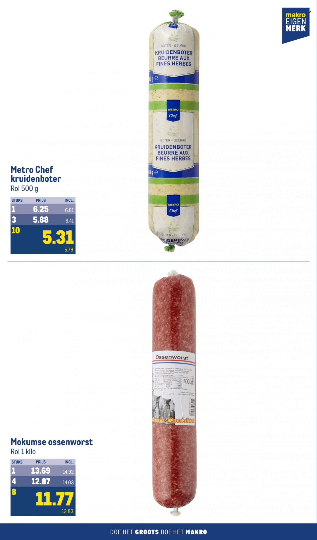 thumbnail - Makro-aanbieding - 24-5-2023 - 20-6-2023 -  producten in de aanbieding - rundvlees, kruidenboter, suiker. Pagina 32.