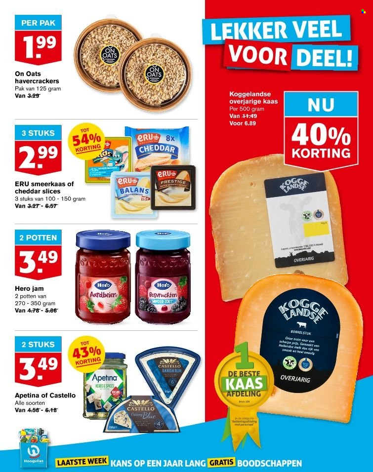 thumbnail - Hoogvliet-aanbieding - 31-5-2023 - 6-6-2023 -  producten in de aanbieding - Danish Blue, Cheddar, kaas, smeerkaas. Pagina 7.