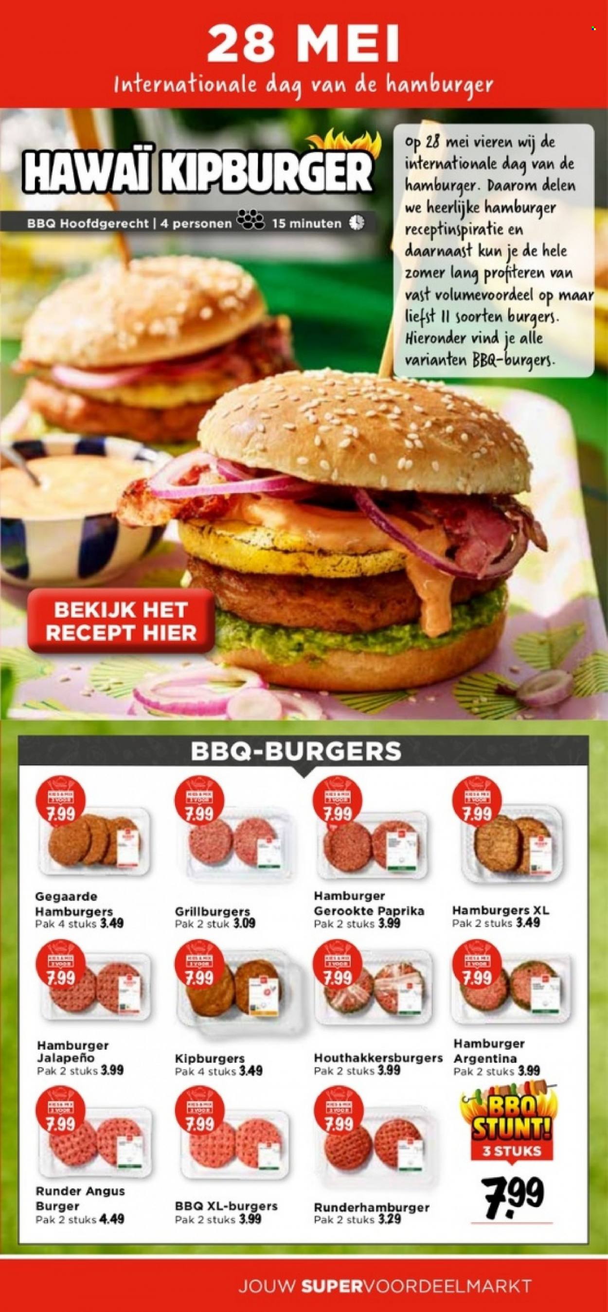 thumbnail - Vomar-aanbieding - 28-5-2023 - 3-6-2023 -  producten in de aanbieding - hamburger, kipburgers, angusburgers, BBQ. Pagina 22.