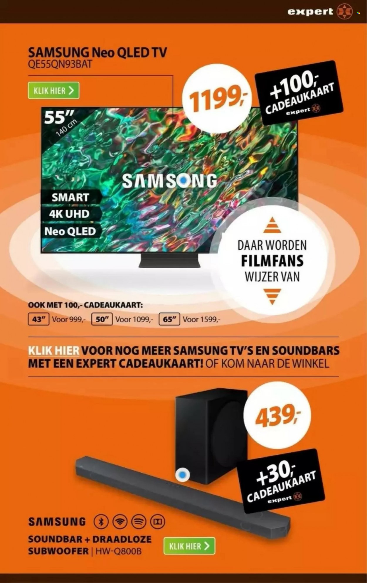 thumbnail - Expert-aanbieding - 29-5-2023 - 4-6-2023 -  producten in de aanbieding - Samsung, TV, soundbar, subwoofer. Pagina 2.