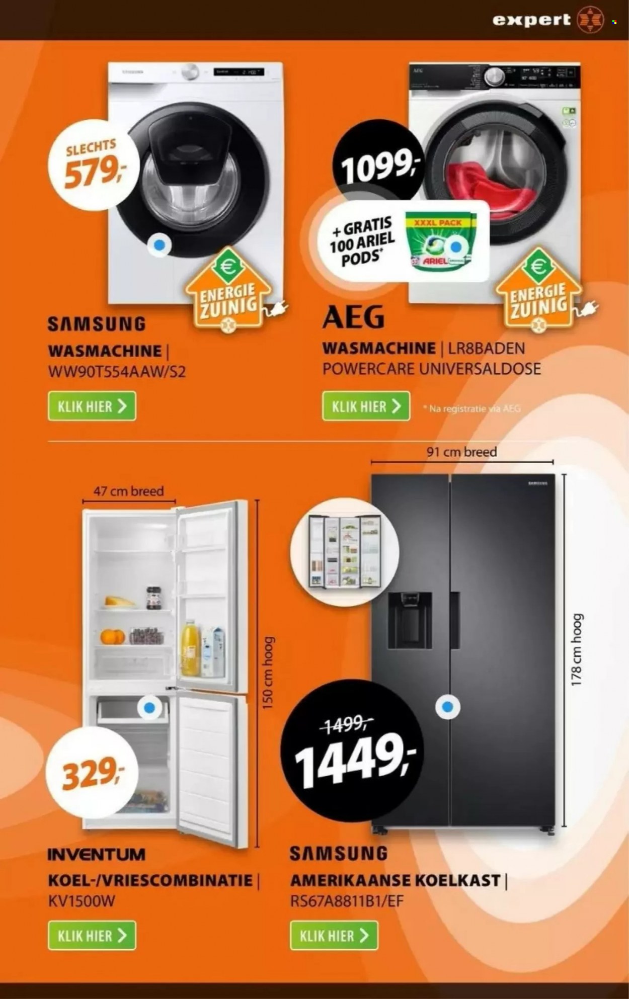thumbnail - Expert-aanbieding - 29-5-2023 - 4-6-2023 -  producten in de aanbieding - Samsung, AEG, amerikaanse koelkast, koelkast, wasmachine. Pagina 11.